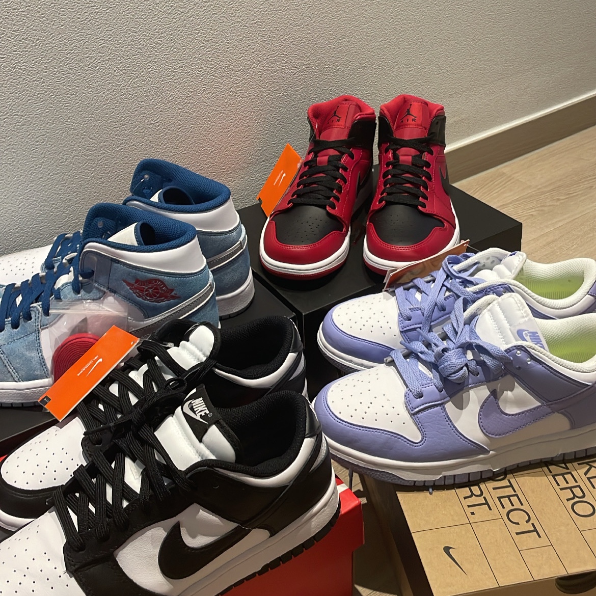 (W) Nike Dunk Low Black, (W) Nike Dunk Low Next Nature Lilac 착용 스타일