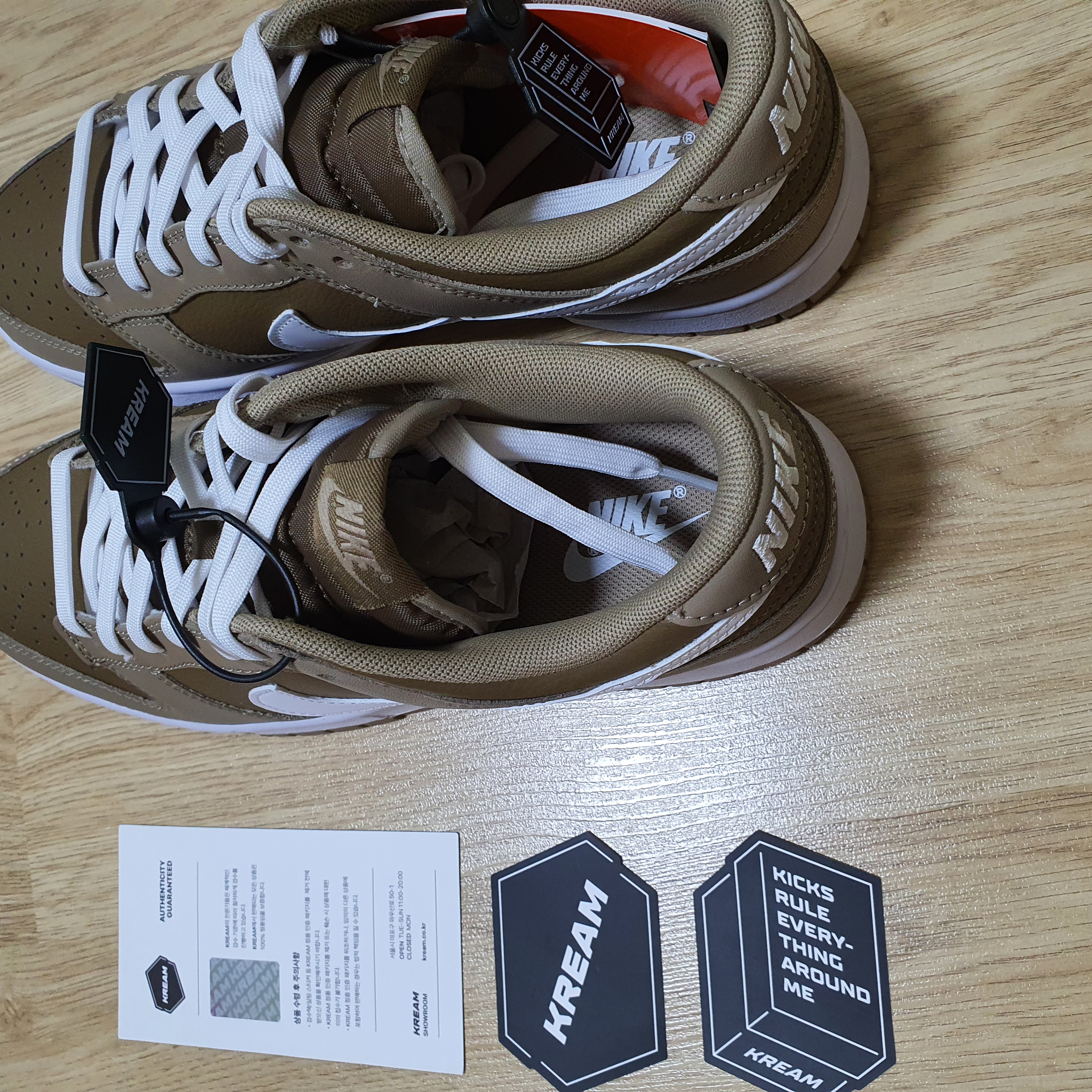 Nike Dunk Low Retro Khaki Hazel Rush 착용 스타일 - 4