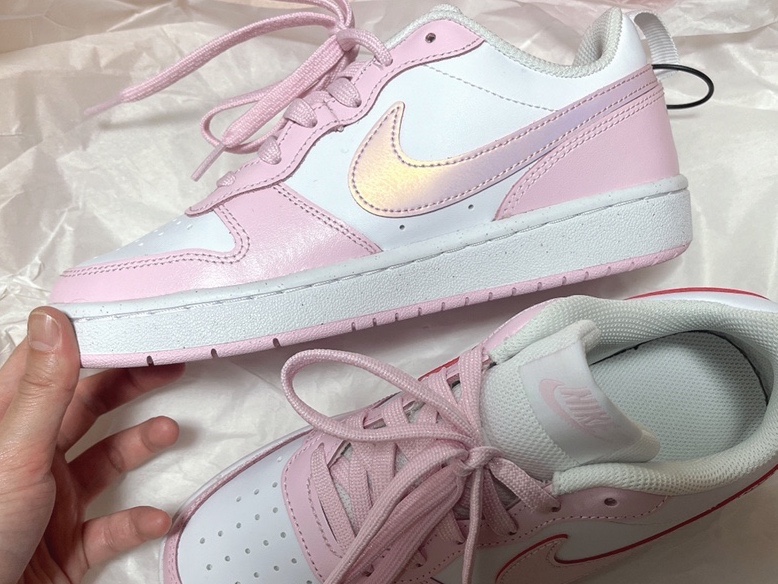 (GS) Nike Court Borough 2 SE White Pink Foam 착용 스타일