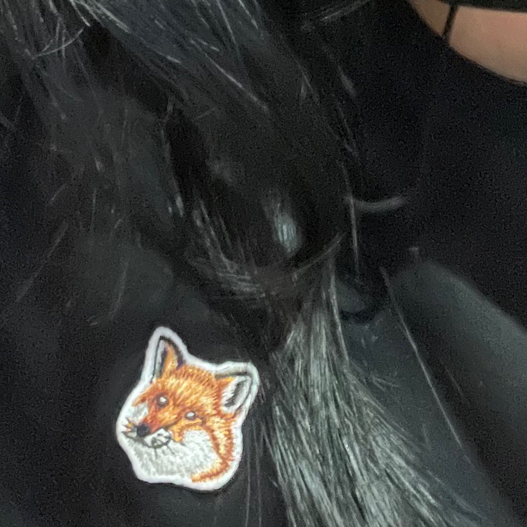 Maison Kitsune Fox Head Patch Classic T-Shirt Black 착용 스타일