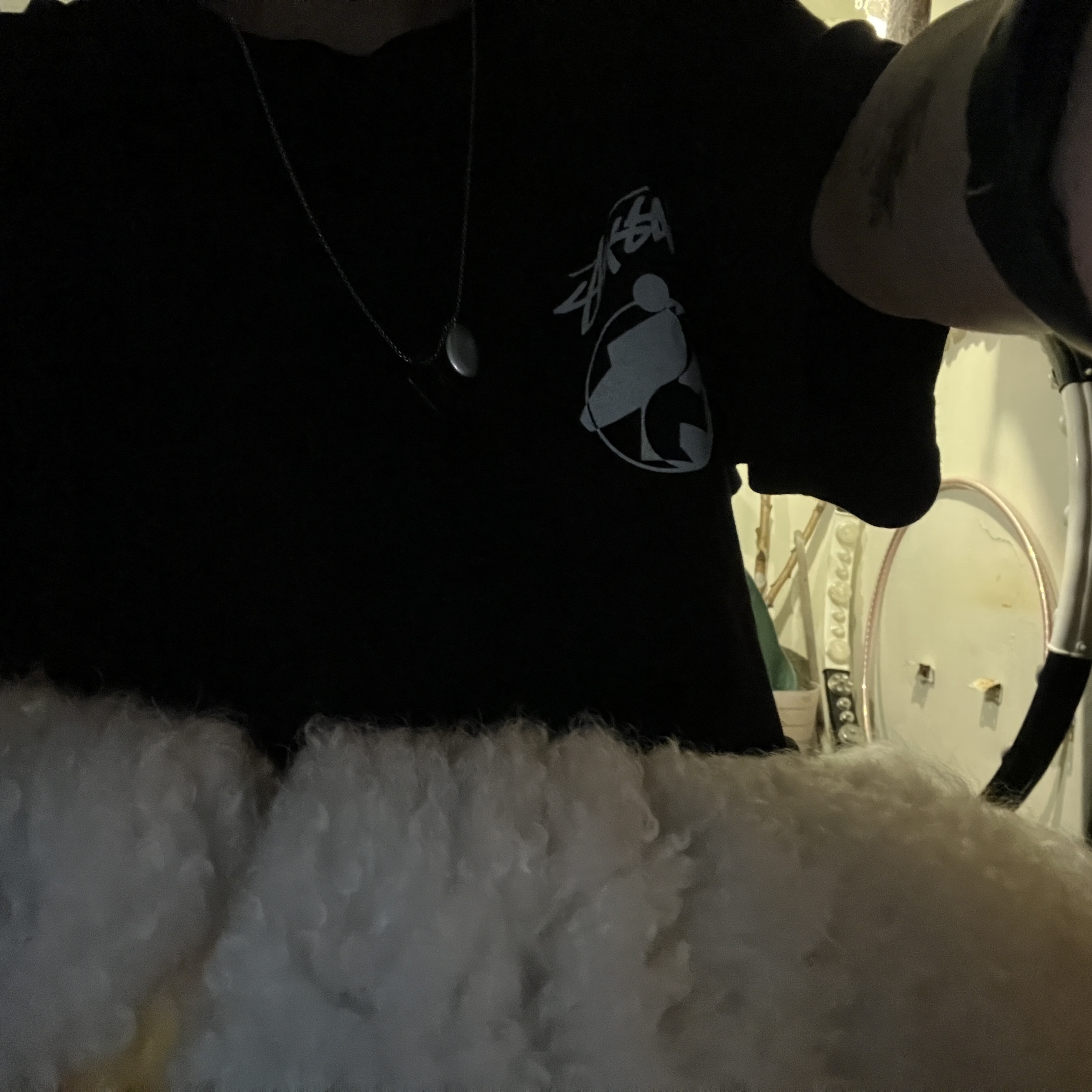 Stussy x Our Legacy Surfman 2 Pigment Dyed T-Shirt Black 착용 스타일 - 1