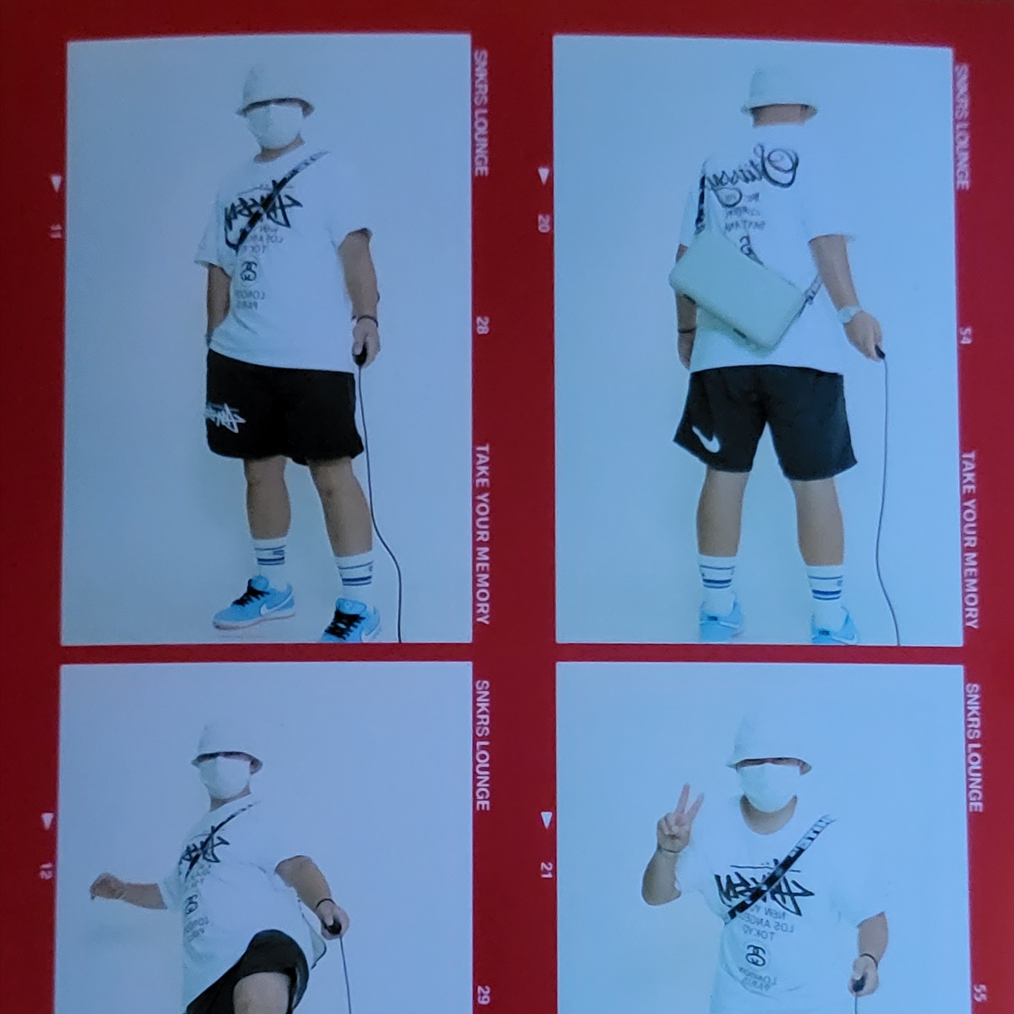 Nike x Stussy Water Shorts Off Noir, Stussy World Tour T-Shirt White 착용 스타일