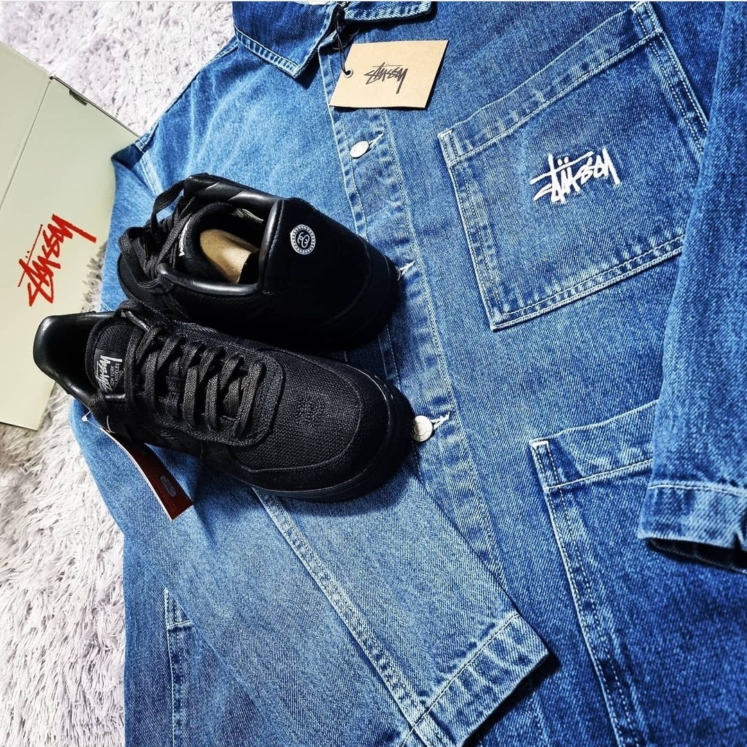 Nike x Stussy Air Force 1 Low Triple Black 착용 스타일