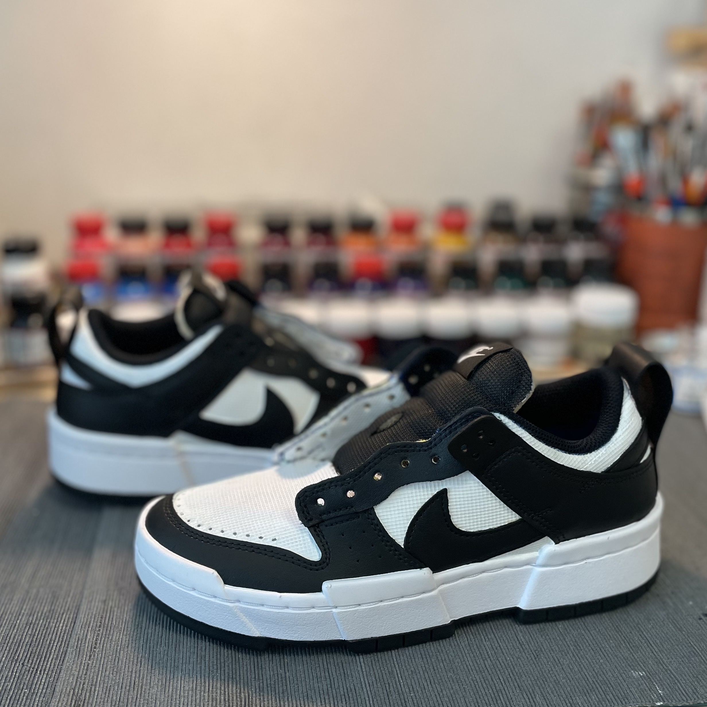 (W) Nike Dunk Low Disrupt Multi-Color, (W) Nike Dunk Low Disrupt Black White 착용 스타일 - 5