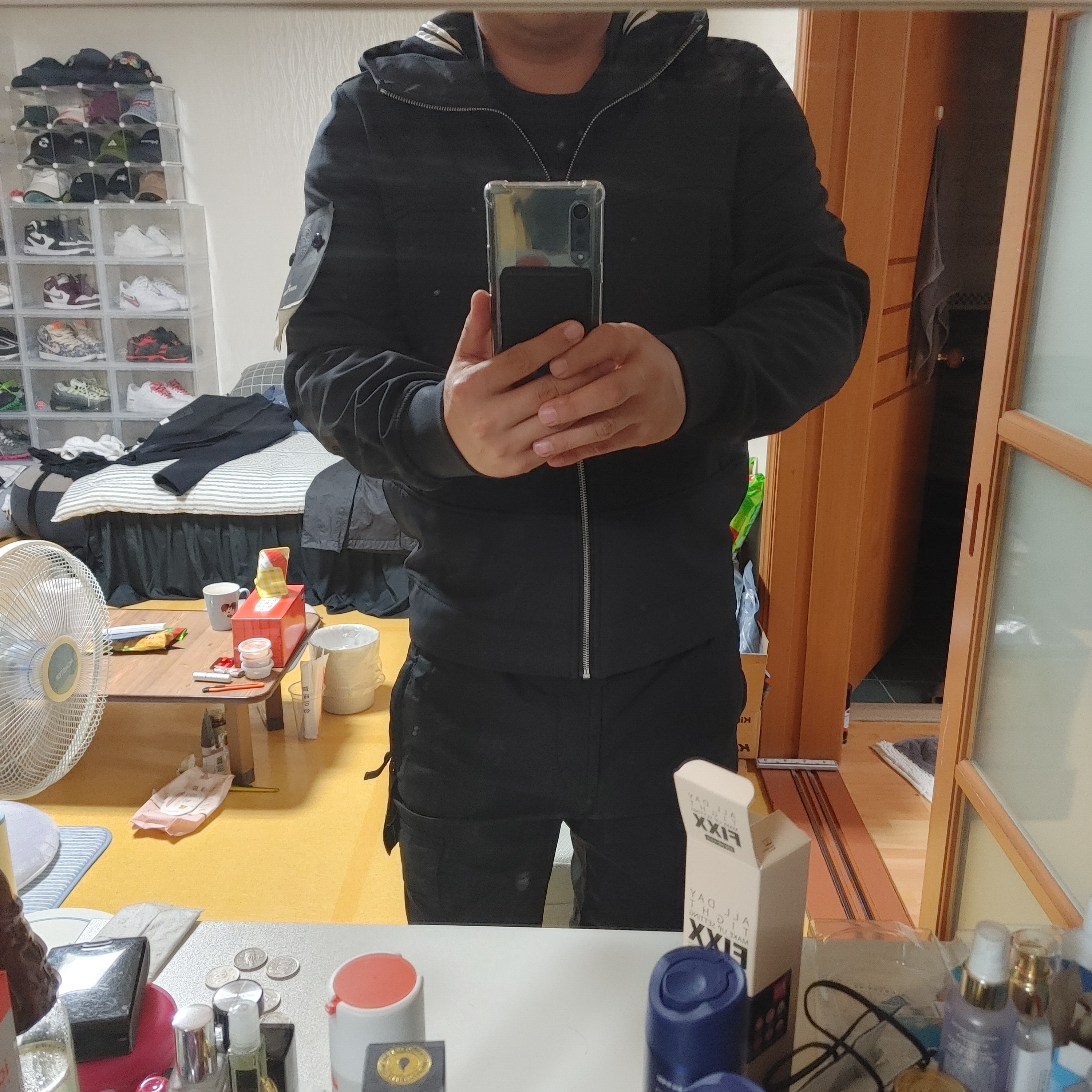 Stone Island Q0122 Soft Shell-R_E.Dye Technology Jacket Black - 21FW 착용 스타일 - 2