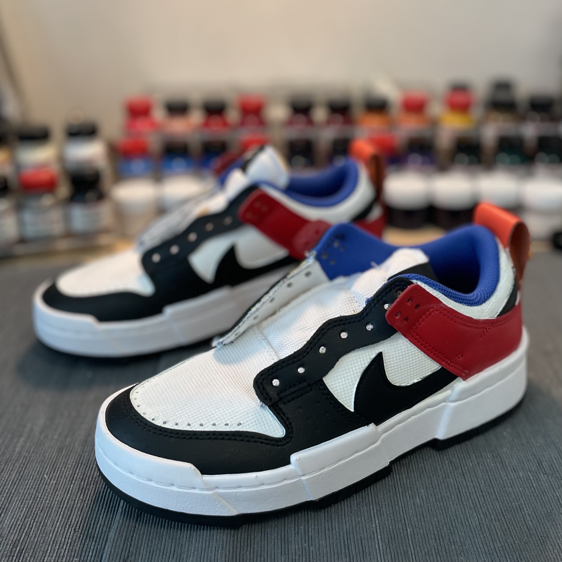 (W) Nike Dunk Low Disrupt Multi-Color, (W) Nike Dunk Low Disrupt Black White 착용 스타일 - 4
