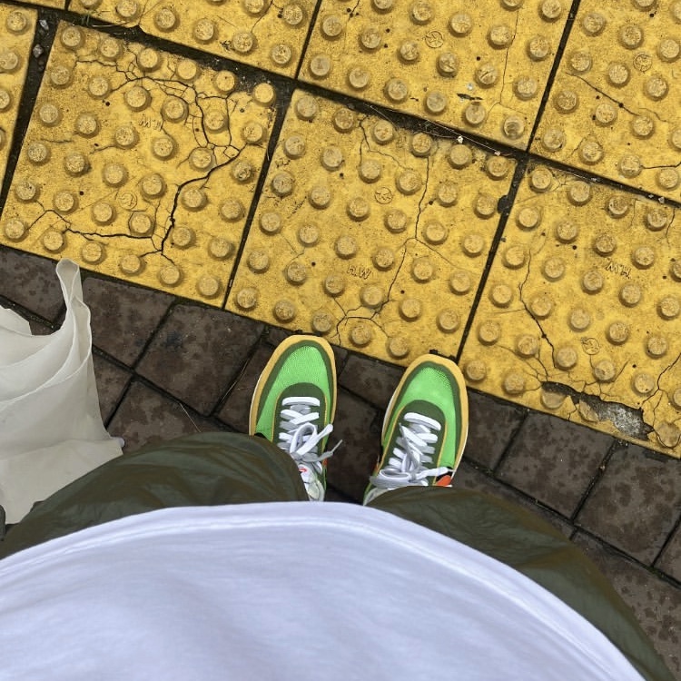 Nike x Sacai LDWaffle Green Multi 착용 스타일