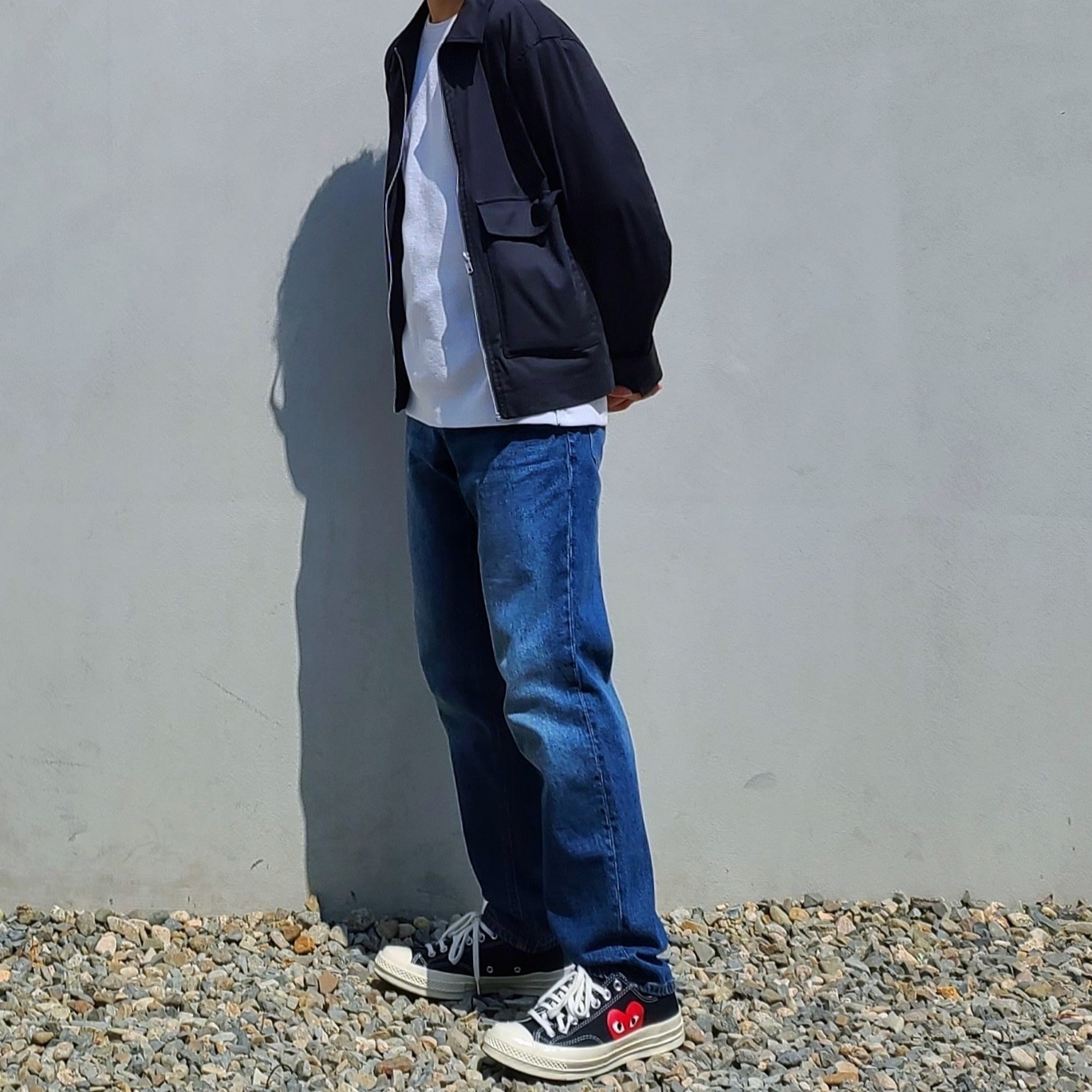 Converse x Play Comme des Garcons Chuck 70 Ox Black 착용 스타일 - 1