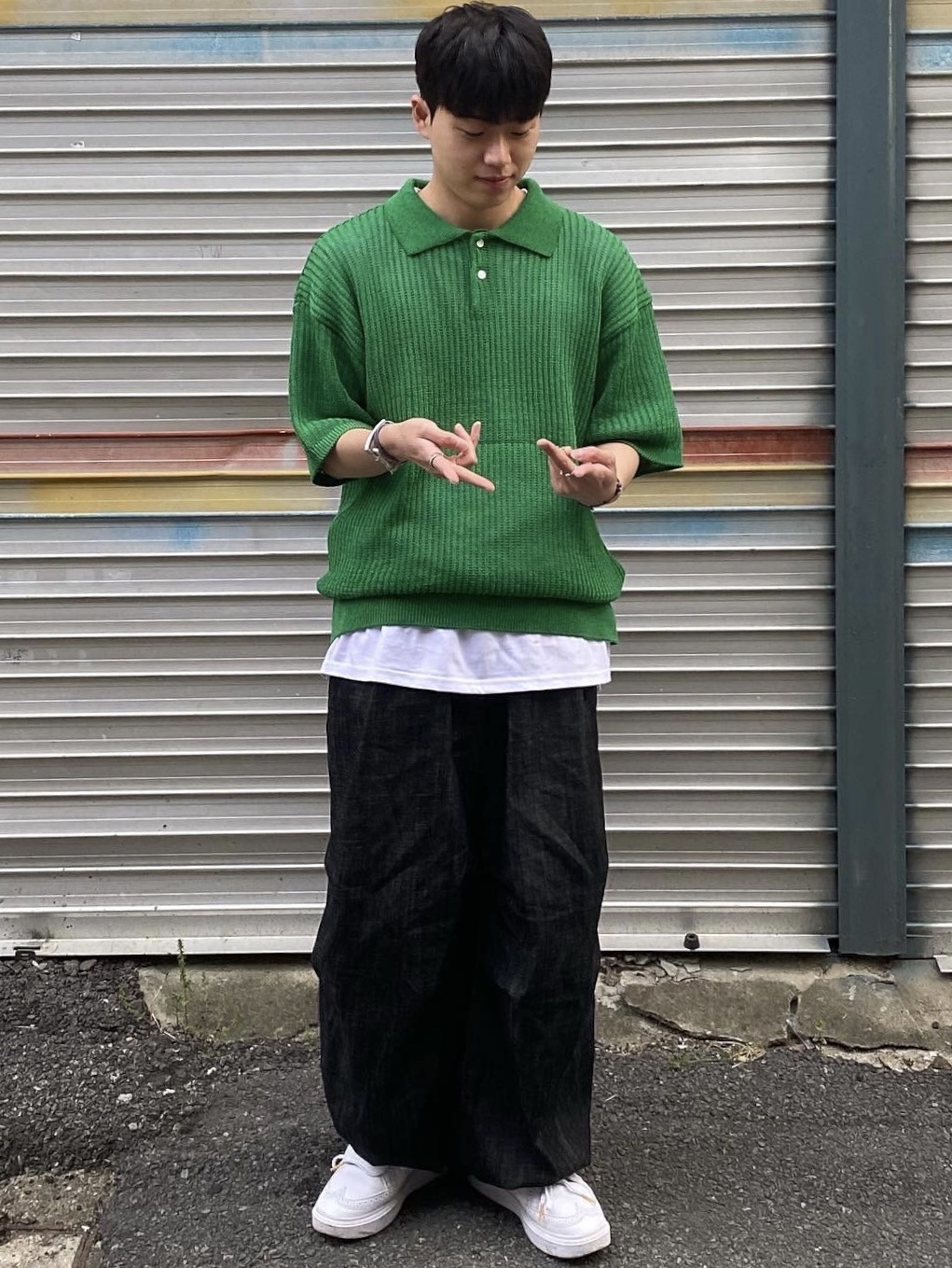 Nike x Peaceminusone Kwondo1 White 착용 스타일