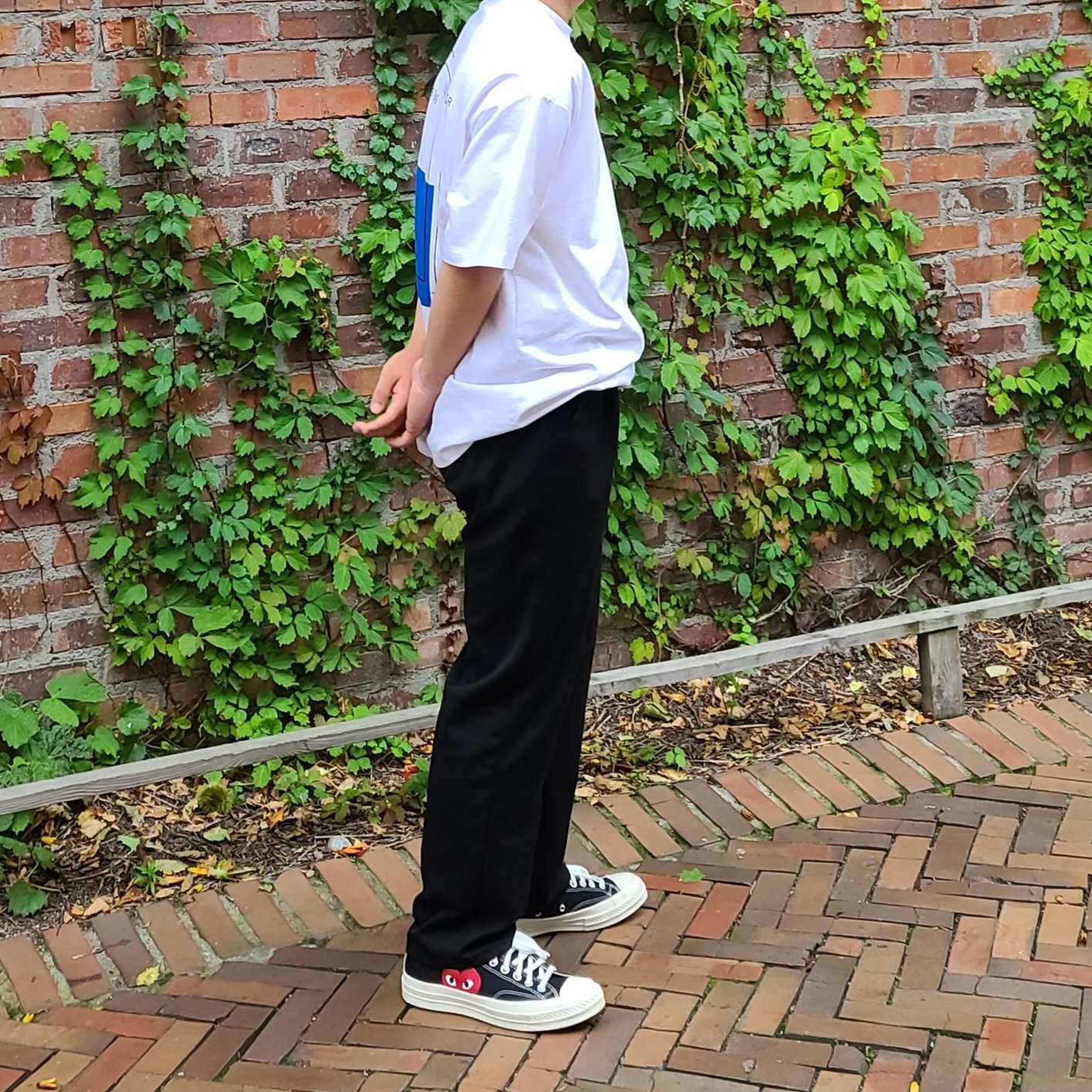 Converse x Play Comme des Garcons Chuck 70 Ox Black 착용 스타일 - 2