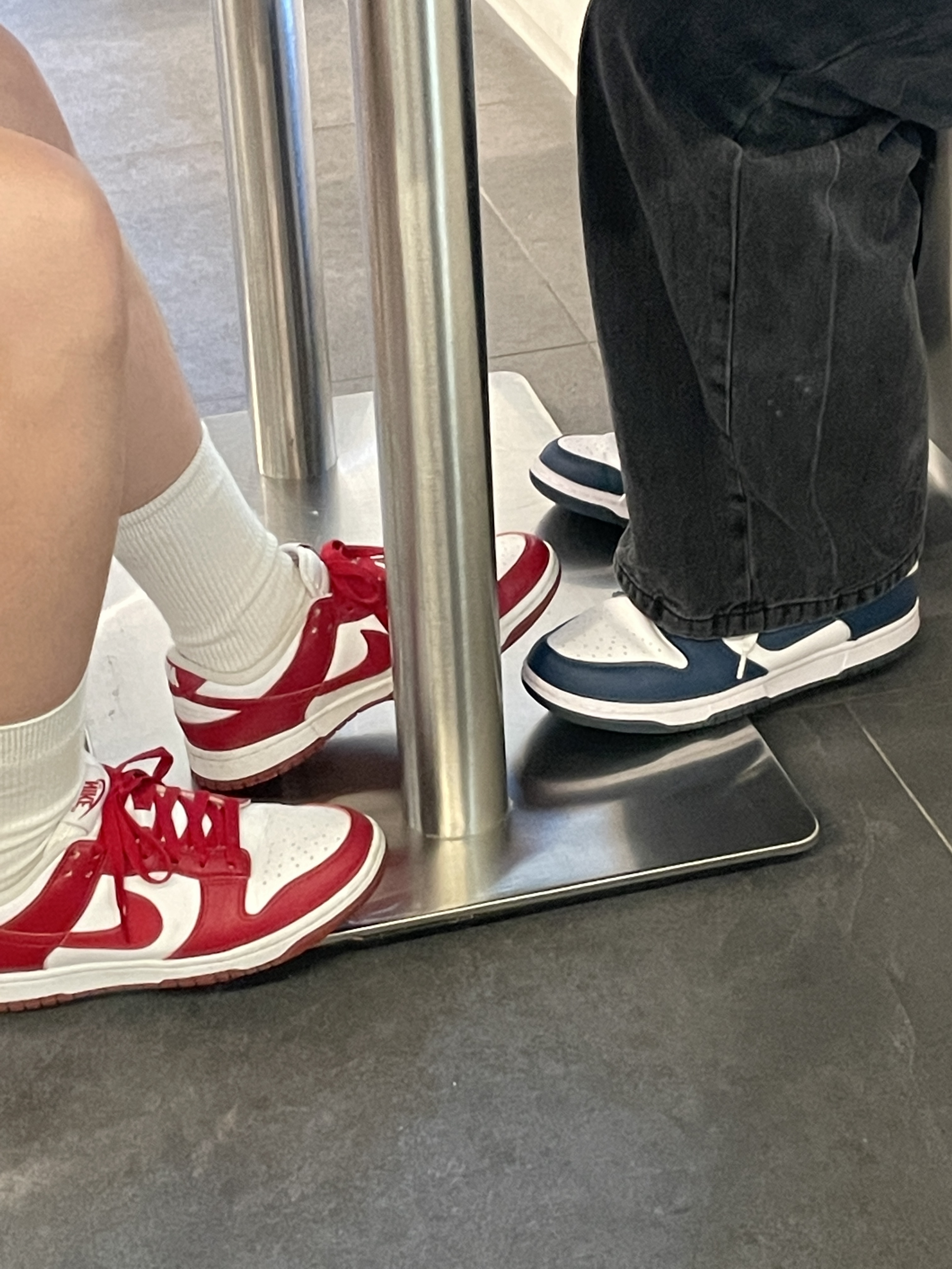(W) Nike Dunk Low Next Nature Gym Red, Nike Dunk Low Retro Valerian Blue 착용 스타일 - 3