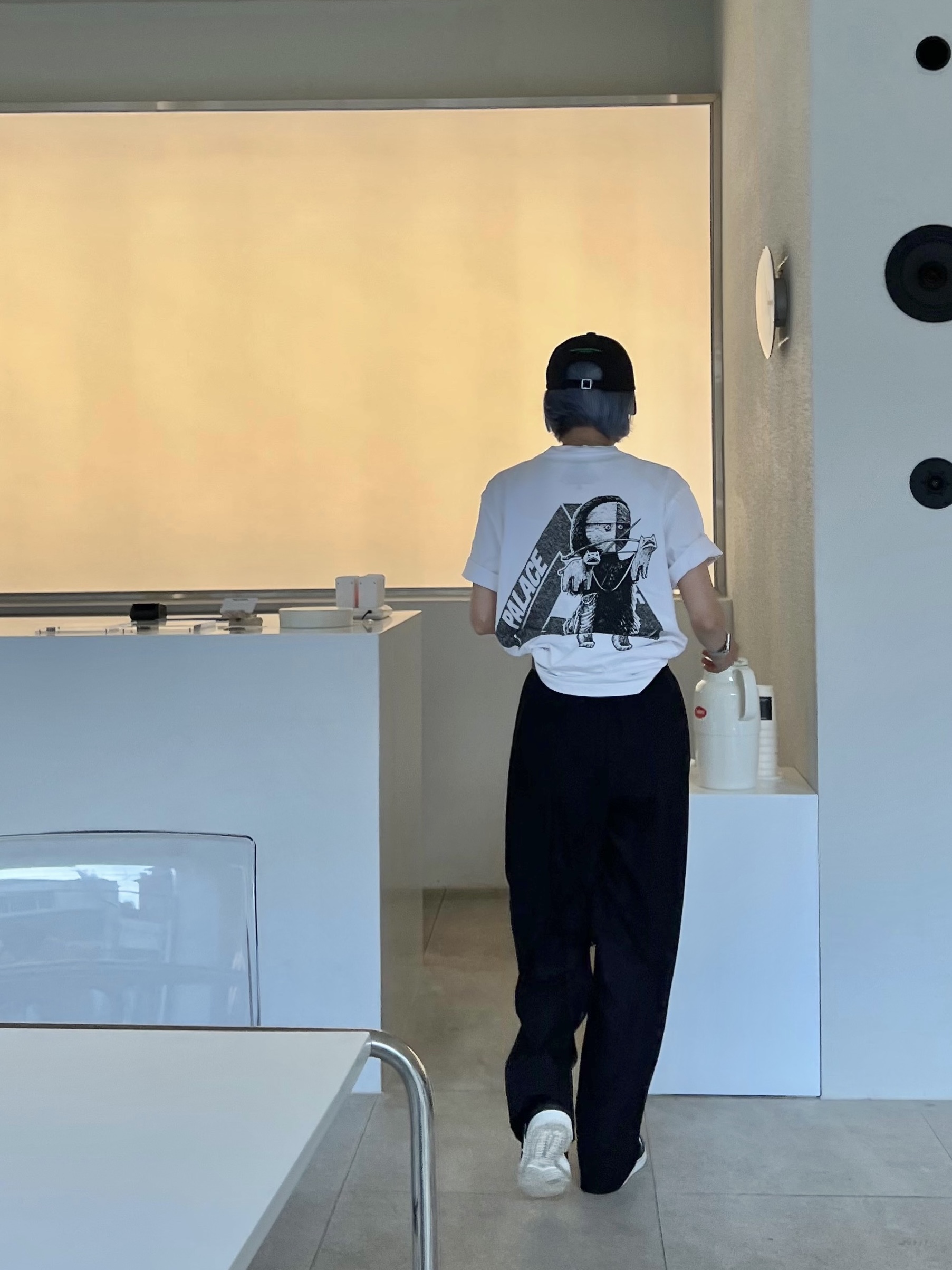 Wooyoungmi Green Logo Ball Cap Black - 22SS, Palace U Figure T-Shirt White - 19FW 착용 스타일 - 3