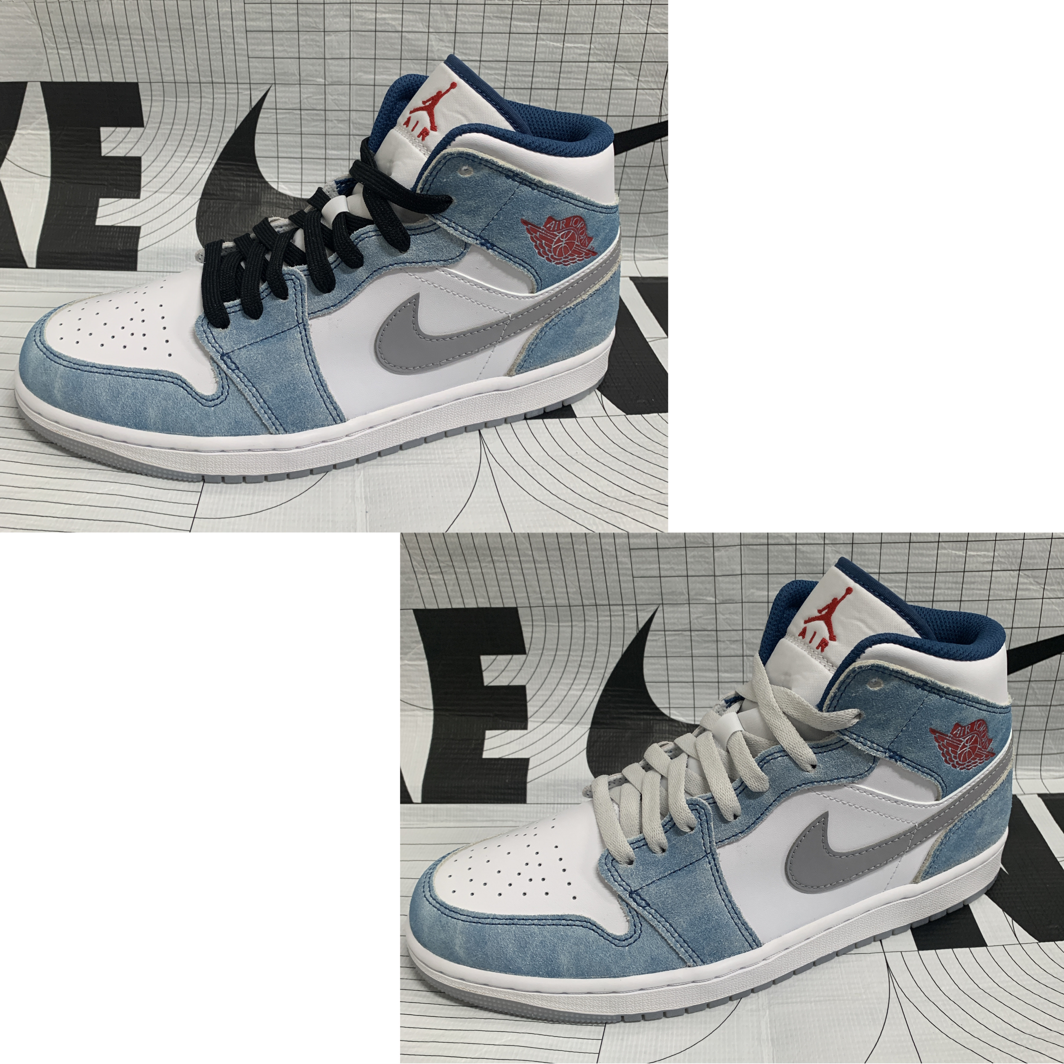 Jordan 1 Mid SE French Blue Fire Red 착용 스타일 - 3