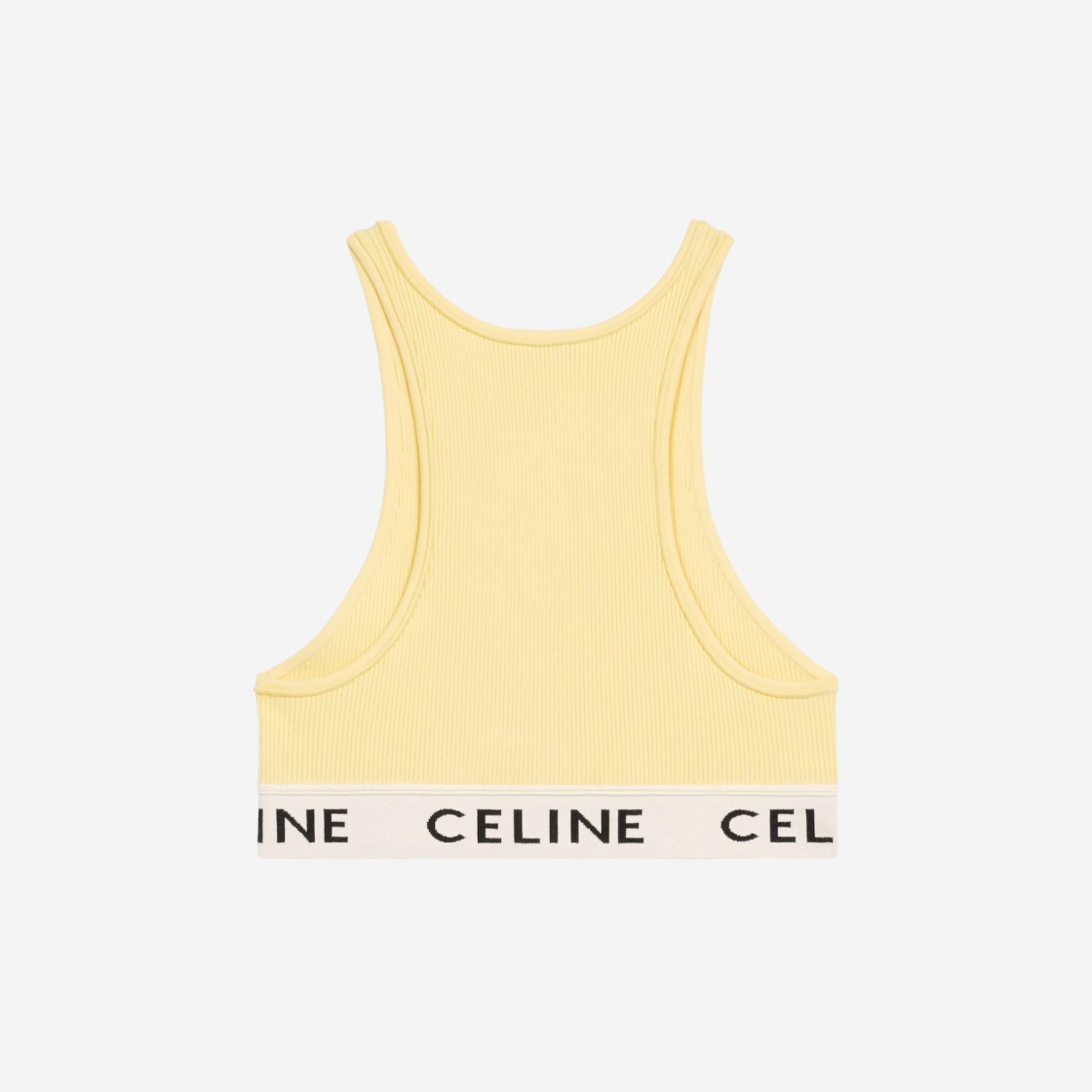 (W) Celine Sports Bra in Athletic Knit Light Yellow Off White 상세 이미지 2