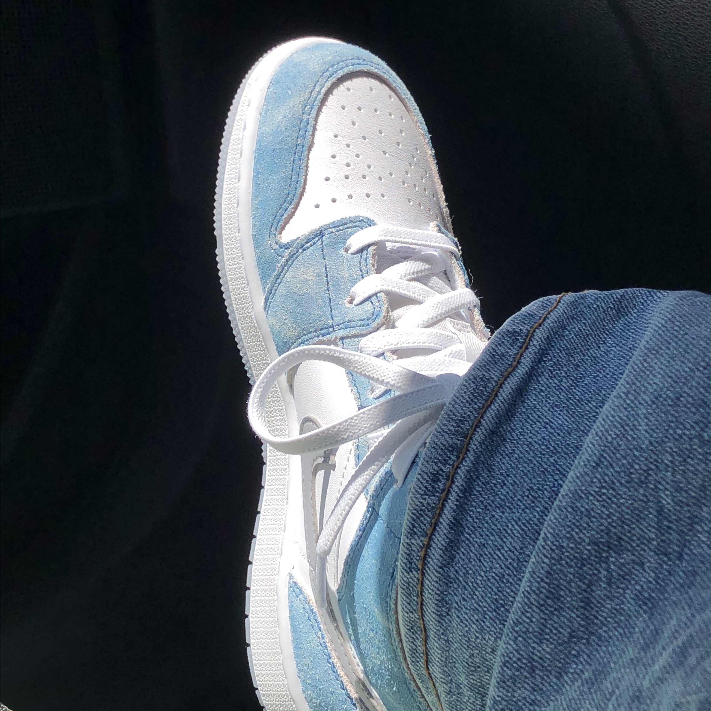 Jordan 1 Mid SE French Blue Fire Red, (GS) Jordan 1 Mid SE French Blue Fire Red 착용 스타일