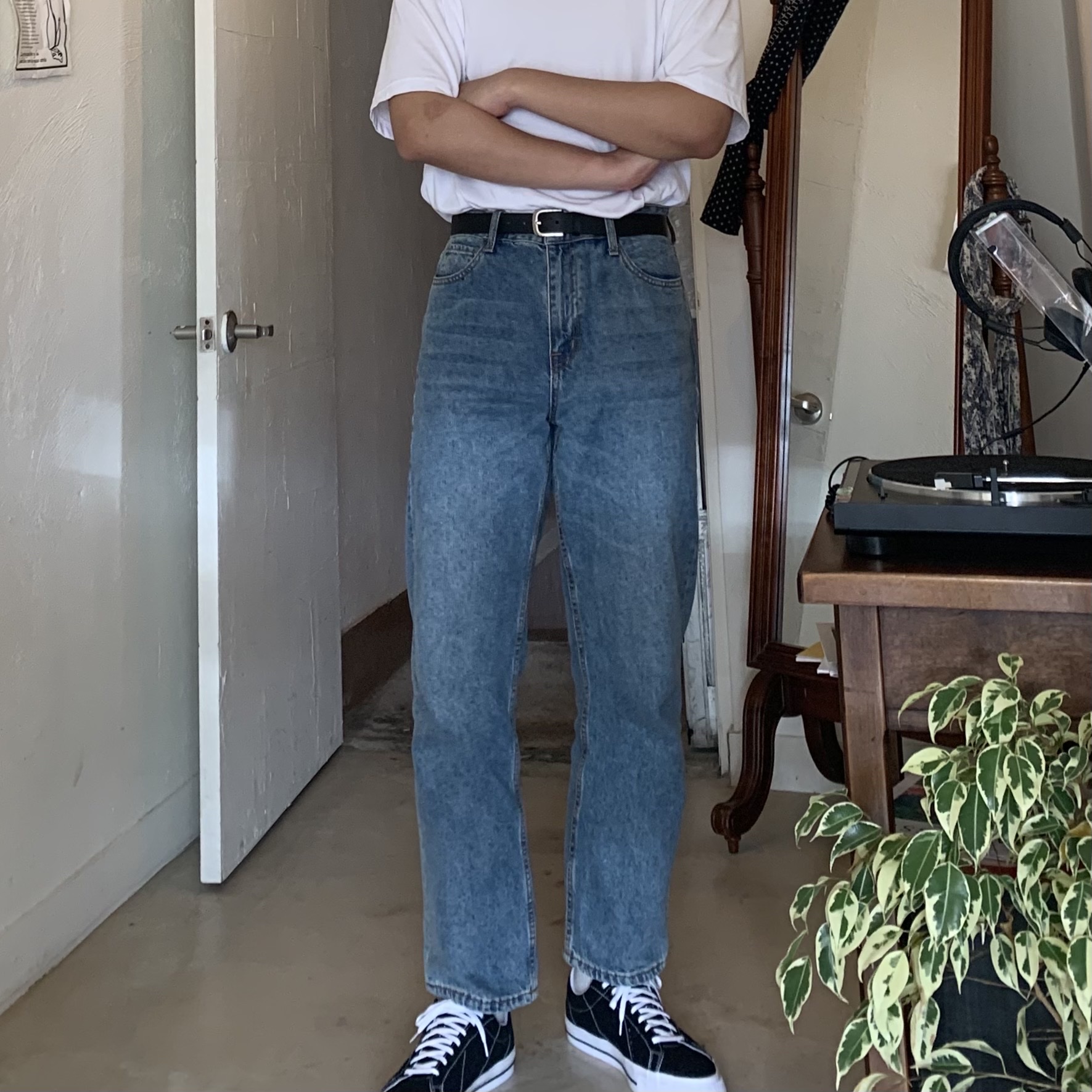 Converse x Stussy One Star Ox Black 착용 스타일
