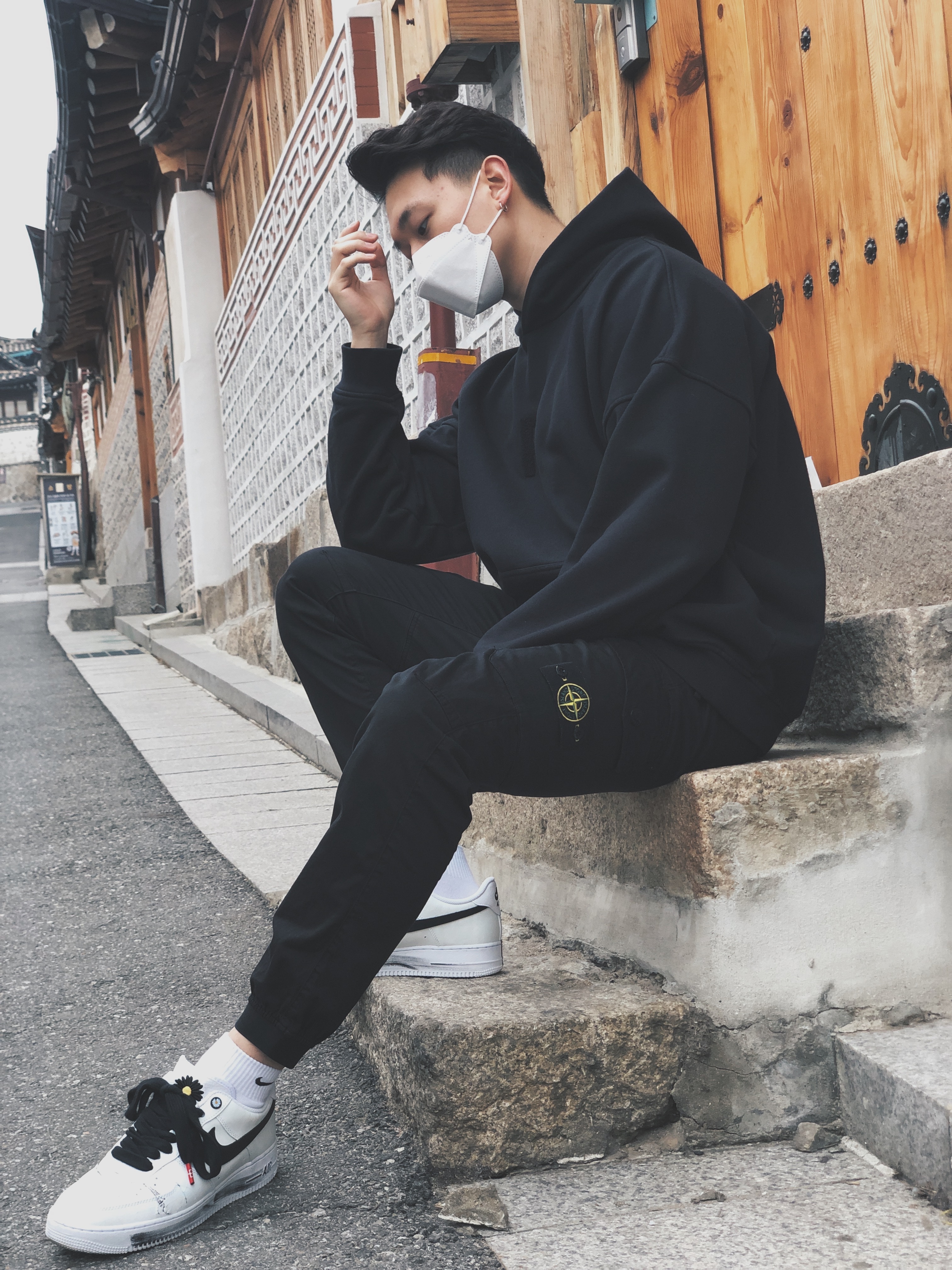 Nike x Peaceminusone Air Force 1 Low Para-Noise 2.0 착용 스타일
