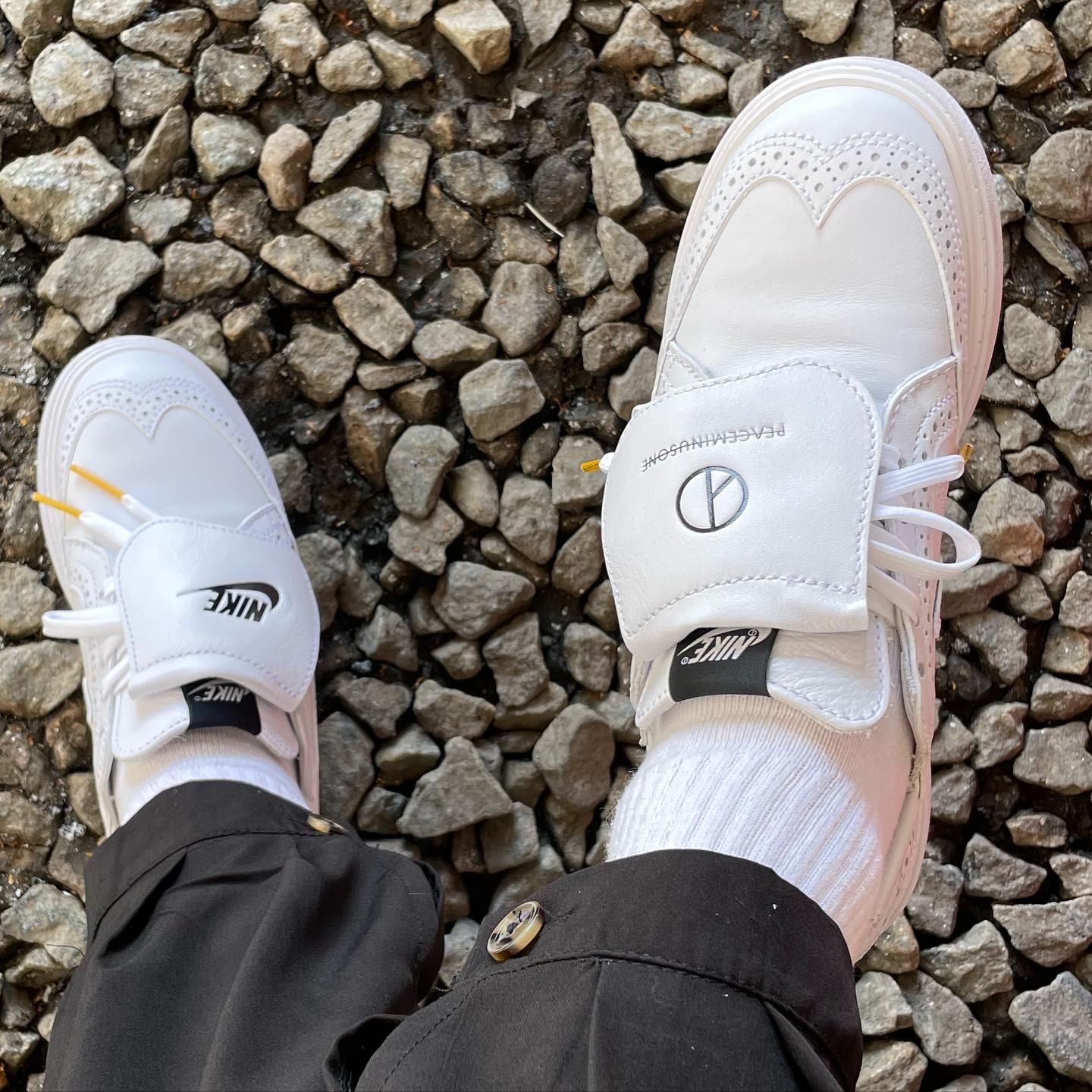 Nike x Peaceminusone Kwondo1 White 착용 스타일 - 2