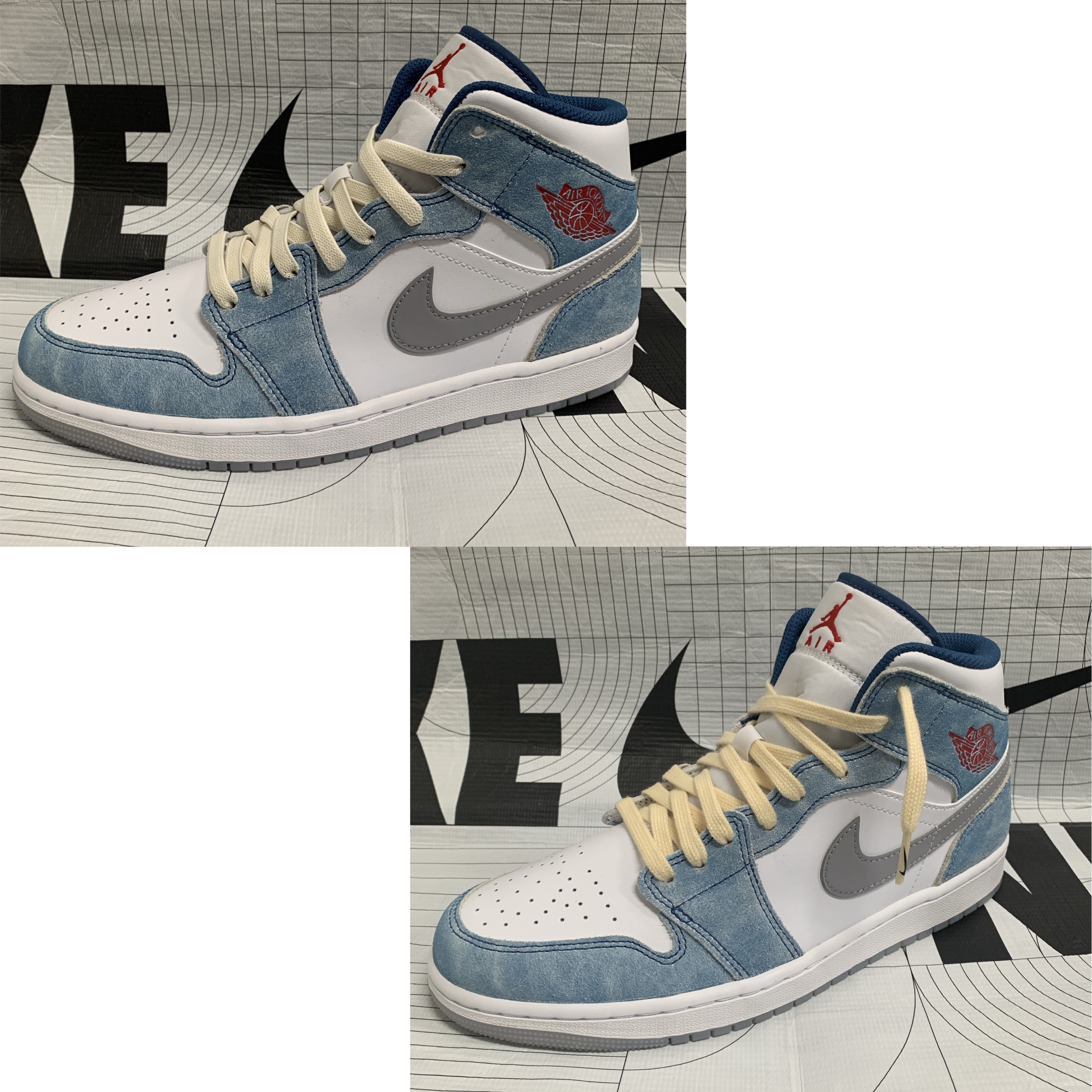 Jordan 1 Mid SE French Blue Fire Red 착용 스타일 - 4