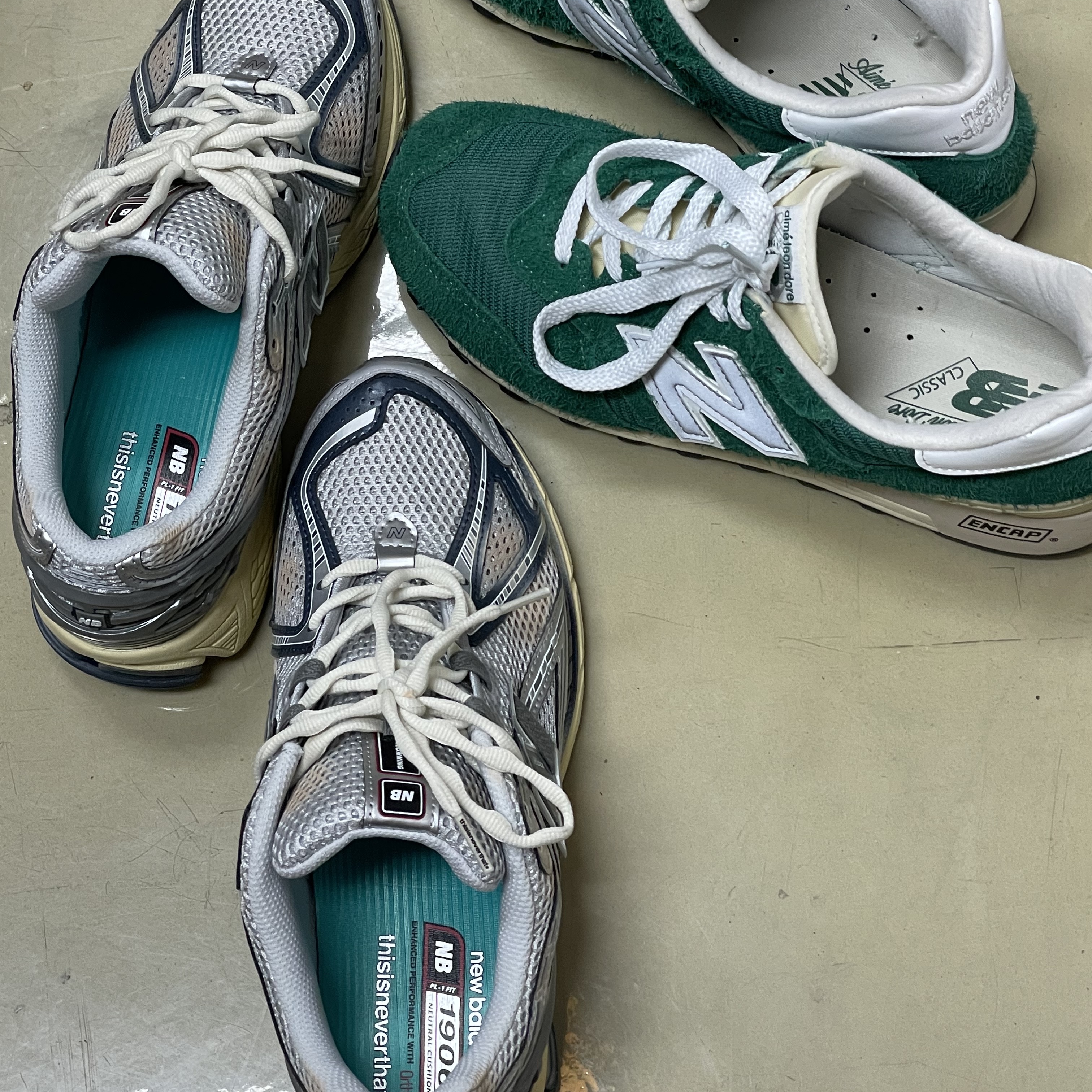 New Balance x Thisisneverthat 1906R 2022 Downtown Run, New Balance x Aime Leon Dore 1300 Botanical Green 착용 스타일