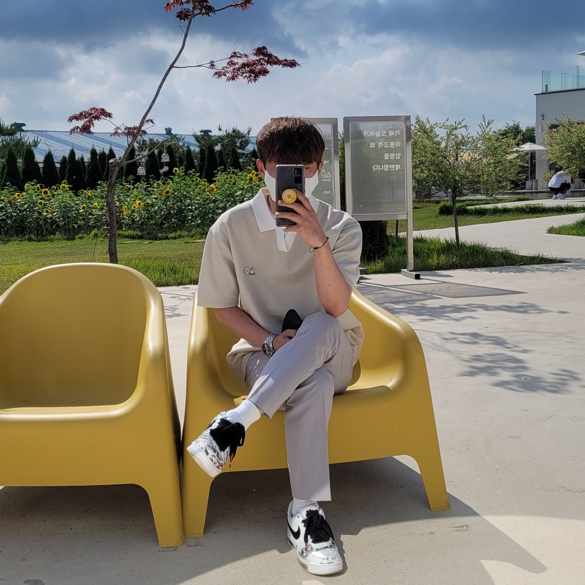 Nike x Peaceminusone Air Force 1 Low Para-Noise 2.0, Peaceminusone Bulldog Clip Pin Set #1 Silver 착용 스타일