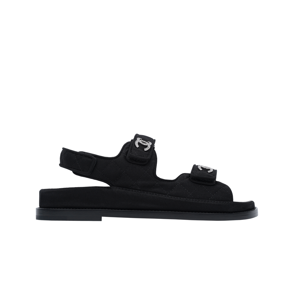 (W) 샤넬 샌들 믹스드 파이버 & 블랙((W) Chanel Sandals Mixed Fibers & Black)