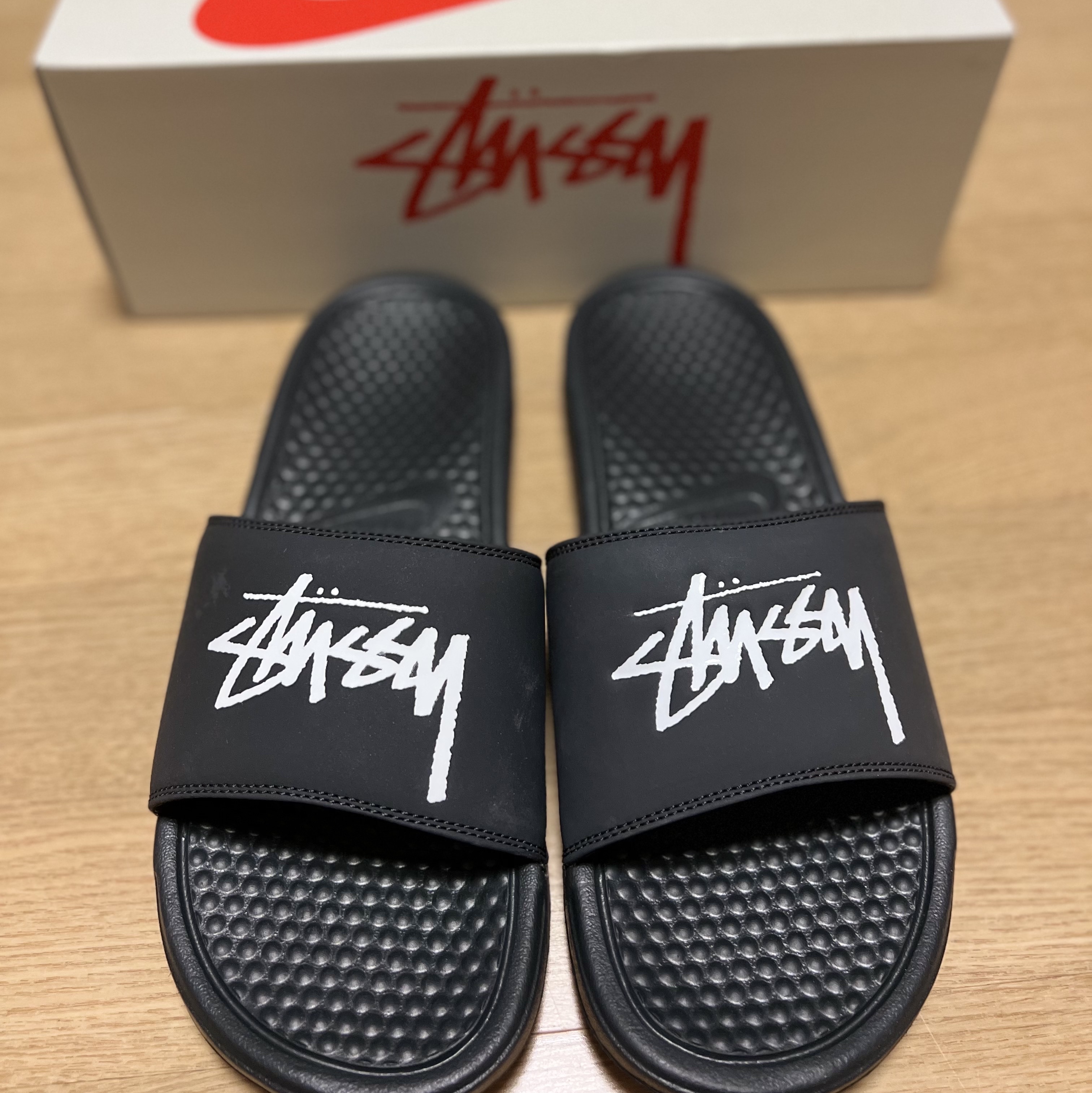 Nike x Stussy Benassi Slide Off Noir 착용 스타일