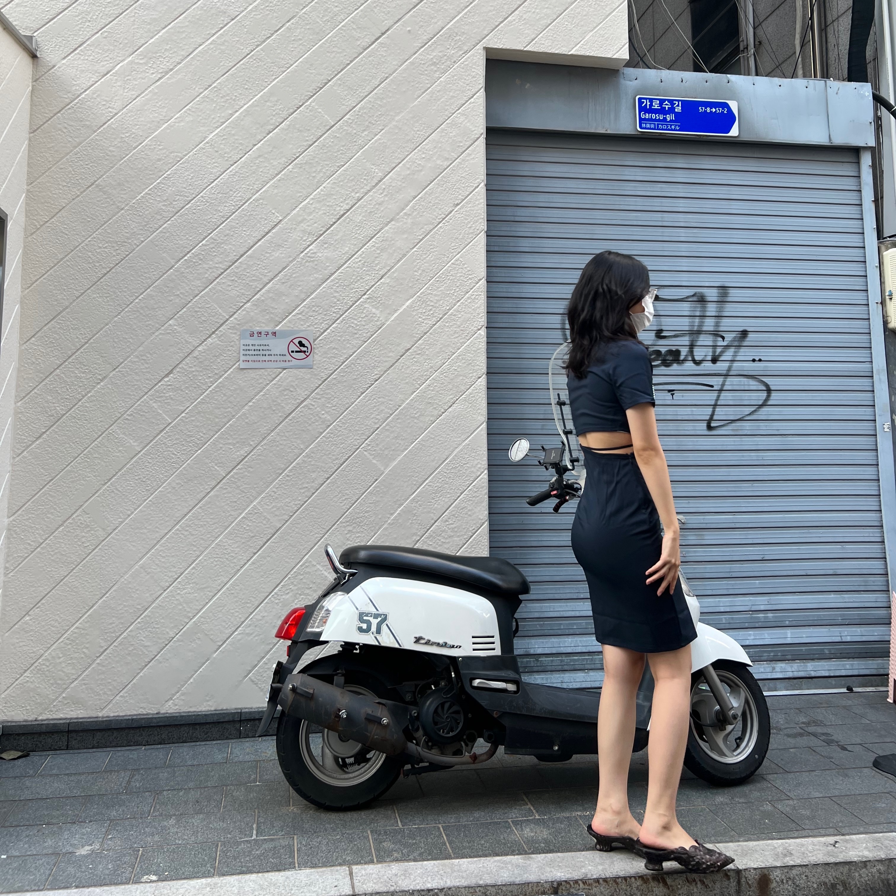 (W) Nike x Jacquemus NRG Short Sleeve Polo Dress Dark Obsidian - Asia, (W) Nike x Jacquemus NRG Short Sleeve Polo Dress Dark Obsidian - US/EU 착용 스타일 - 2