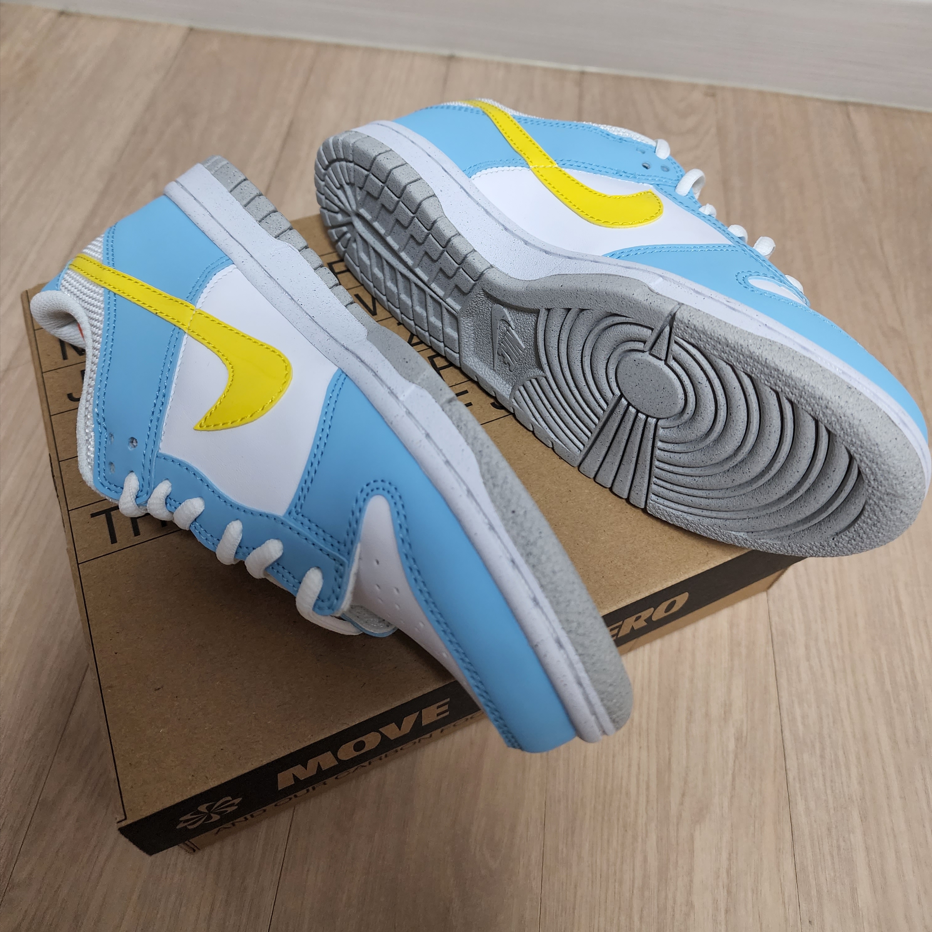 (GS) Nike Dunk Low Next Nature Blue Chill Yellow Strike 착용 스타일 - 4