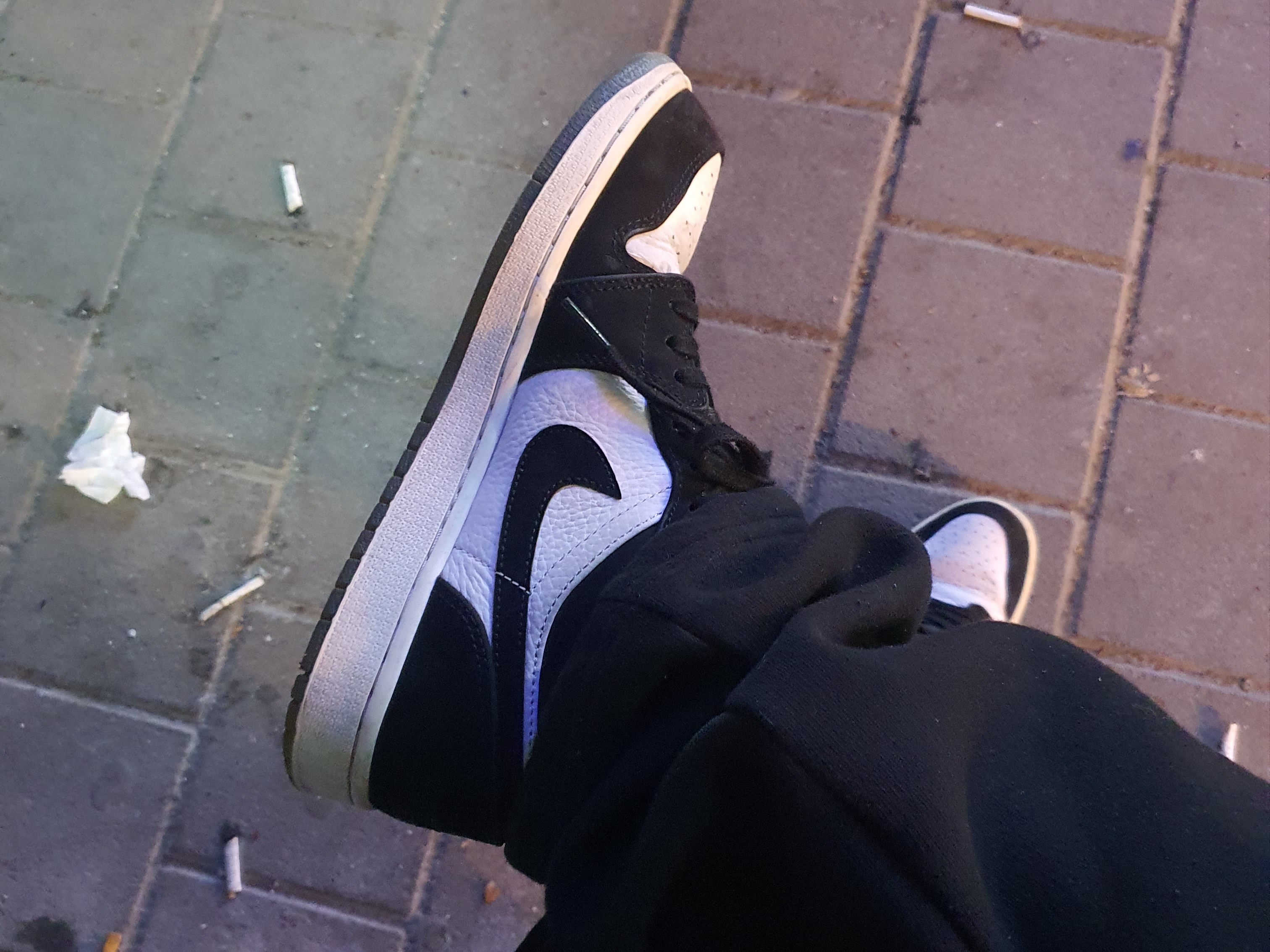 BAPE Bape Sta Low Black White, Jordan 1 Low Concord 착용 스타일 - 2