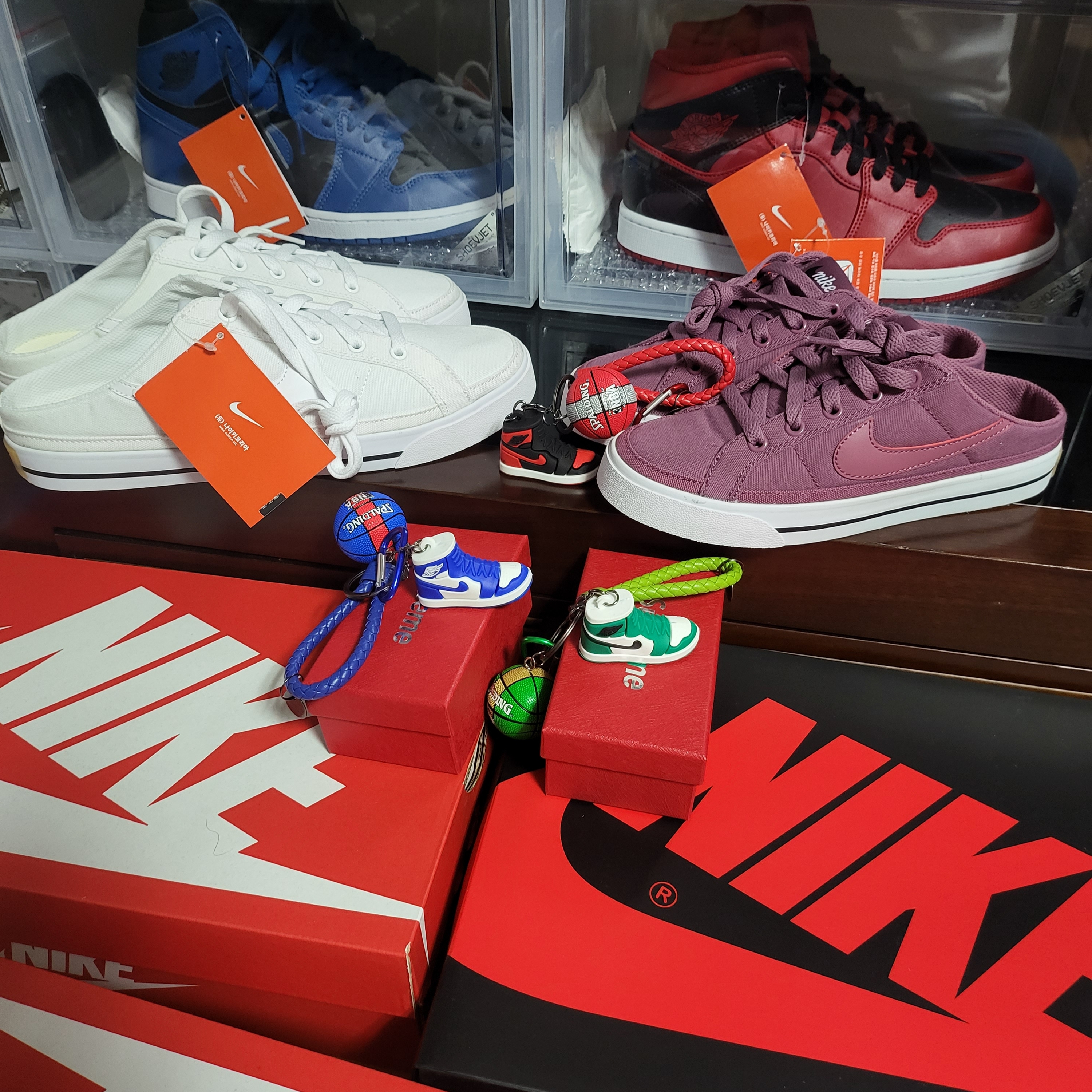 (W) Nike Court Legacy Mule White 착용 스타일 - 1