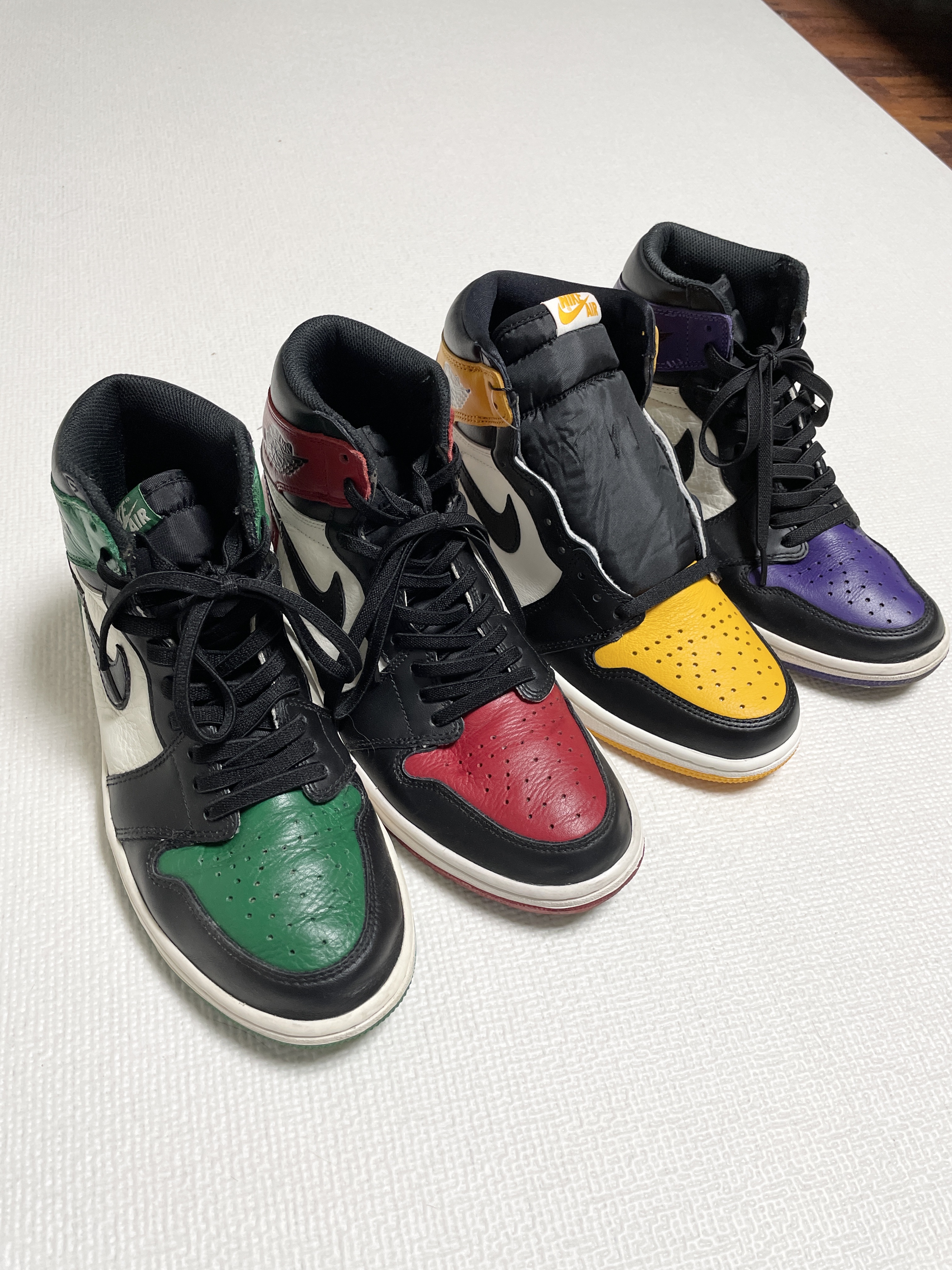 Jordan 1 Retro High OG Bred Toe, Jordan 1 Retro High OG Pine Green 착용 스타일 - 3