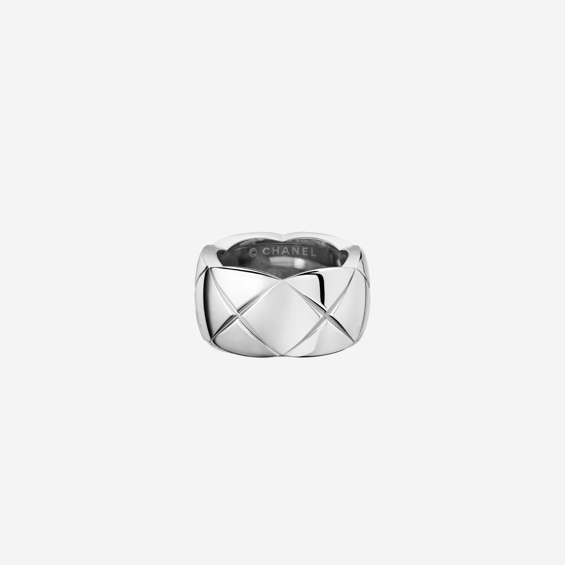 Chanel Coco Crush Ring Quilted Motif Large & 18K White Gold 상세 이미지 1