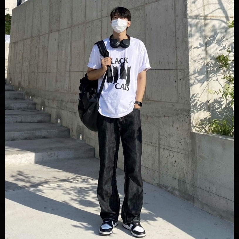 Nike Dunk Low Retro Black 착용 스타일