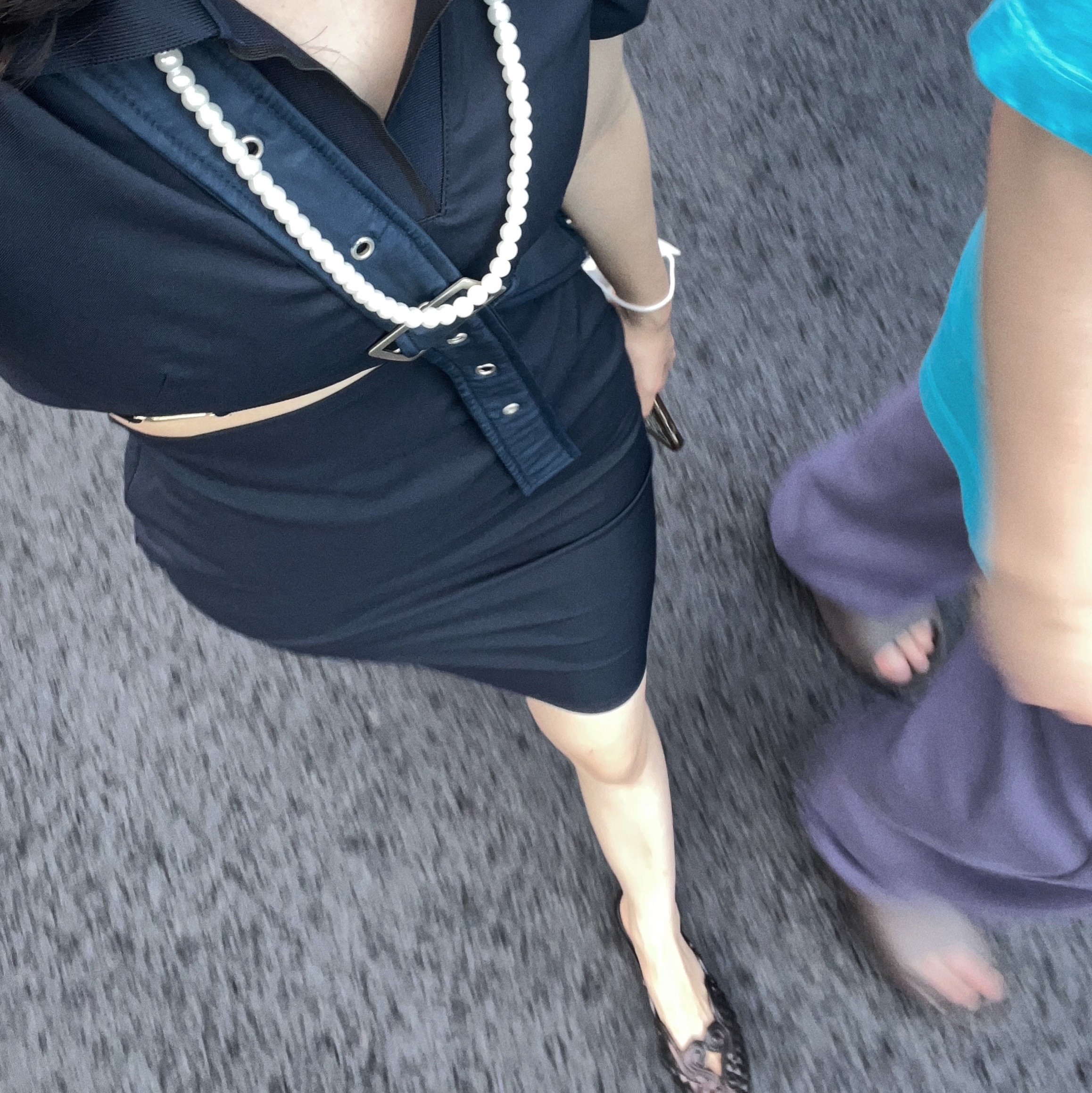 (W) Nike x Jacquemus NRG Short Sleeve Polo Dress Dark Obsidian - Asia, (W) Nike x Jacquemus NRG Short Sleeve Polo Dress Dark Obsidian - US/EU 착용 스타일 - 3