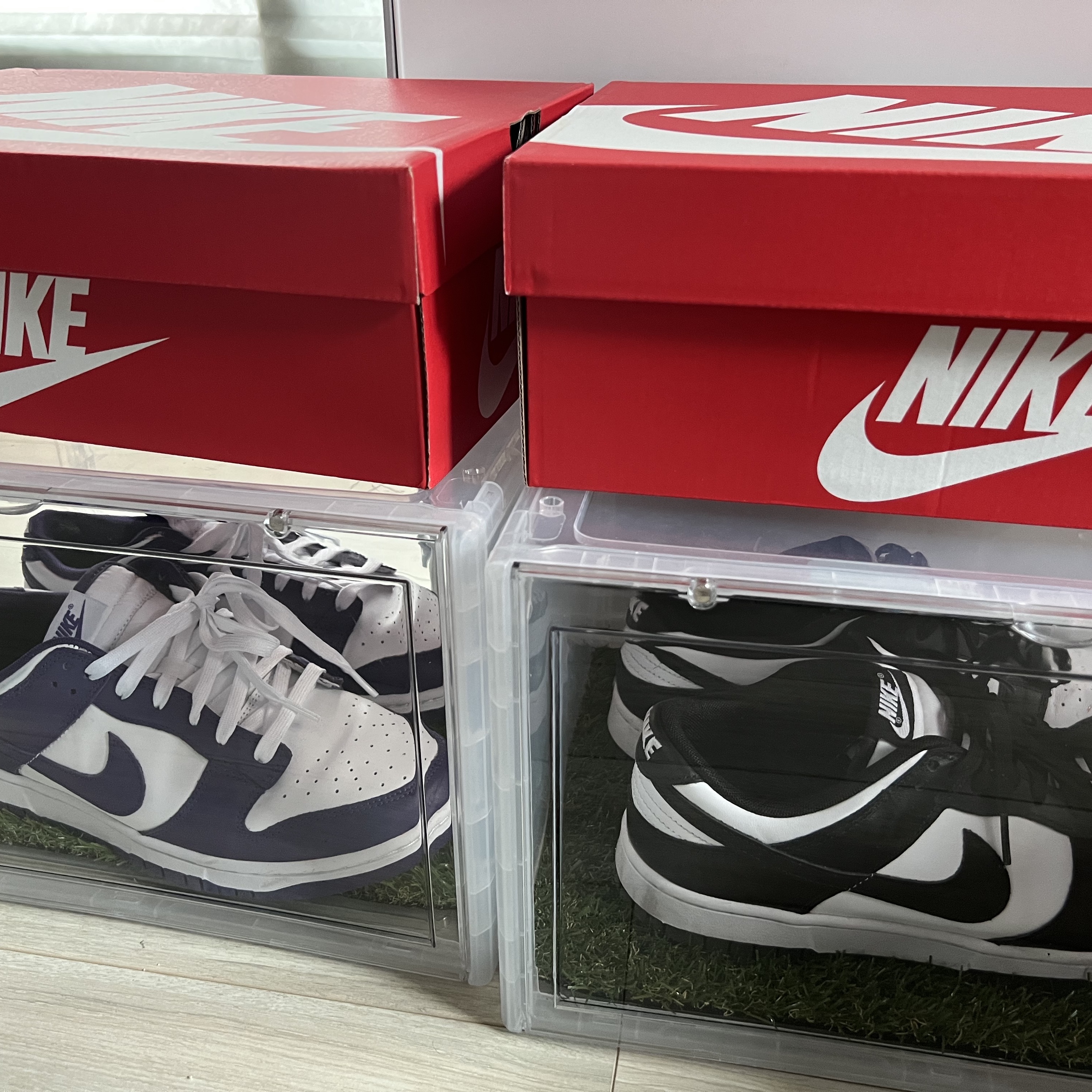 Nike Dunk Low Retro Championship Court Purple, Nike Dunk Low Retro Black 착용 스타일 - 2