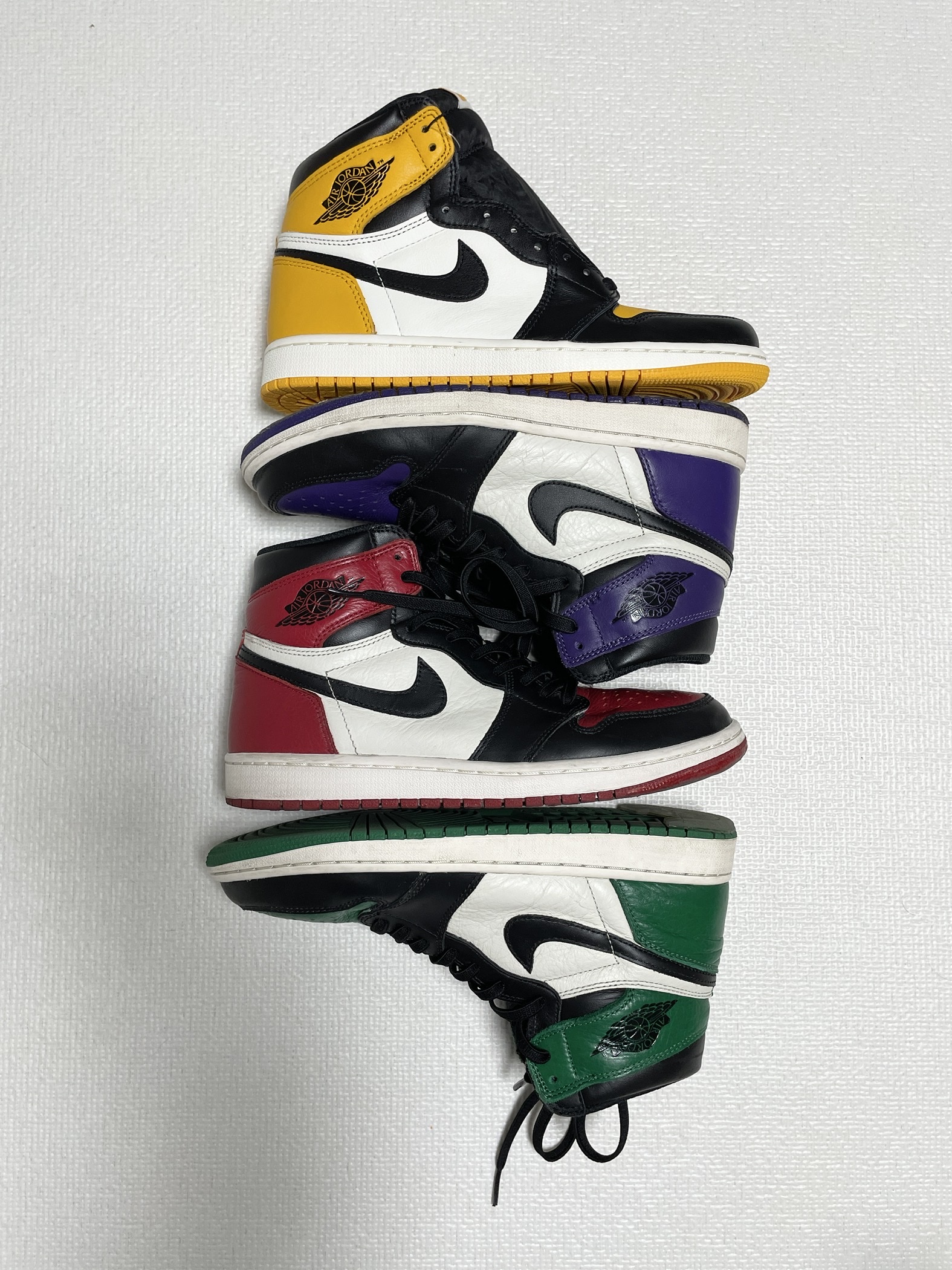 Jordan 1 Retro High OG Bred Toe, Jordan 1 Retro High OG Pine Green 착용 스타일 - 2
