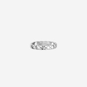 Chanel Coco Crush Ring Quilted Motif Mini & 18K White Gold
