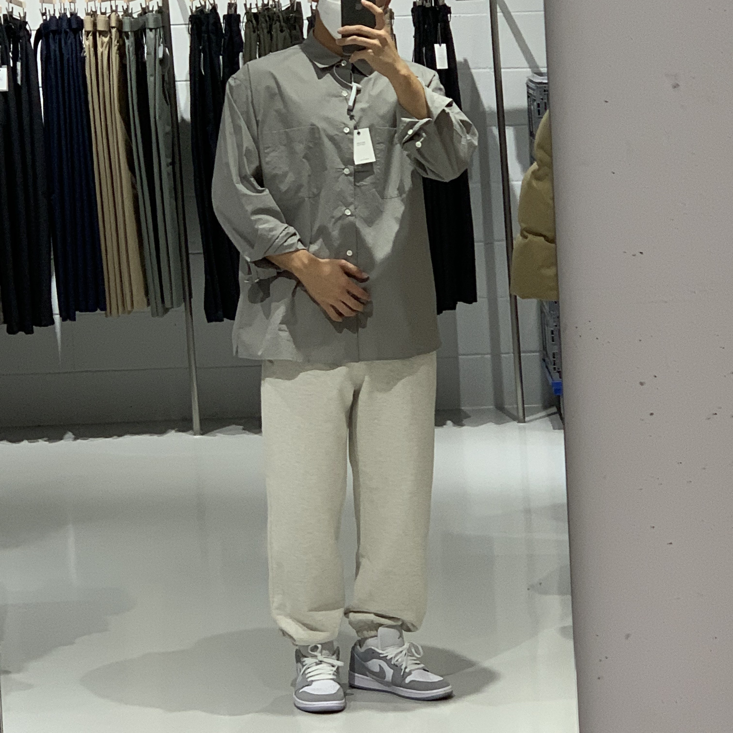 (W) Jordan 1 Low White Wolf Grey 착용 스타일