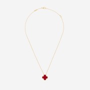 (W) Van Cleef & Arpels Vintage Alhambra Pendant Yellow Gold Carnelian