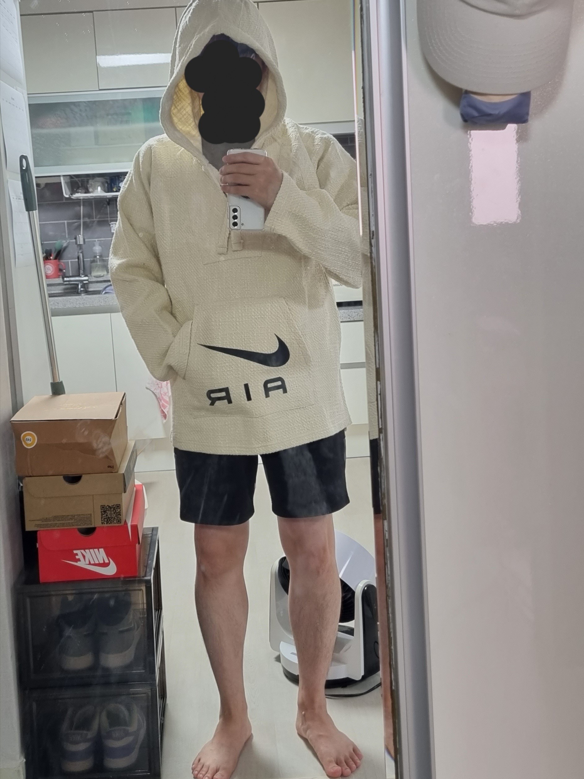 Nike x Stussy NRG Fleece Hemp Pullover Natural 착용 스타일 - 1