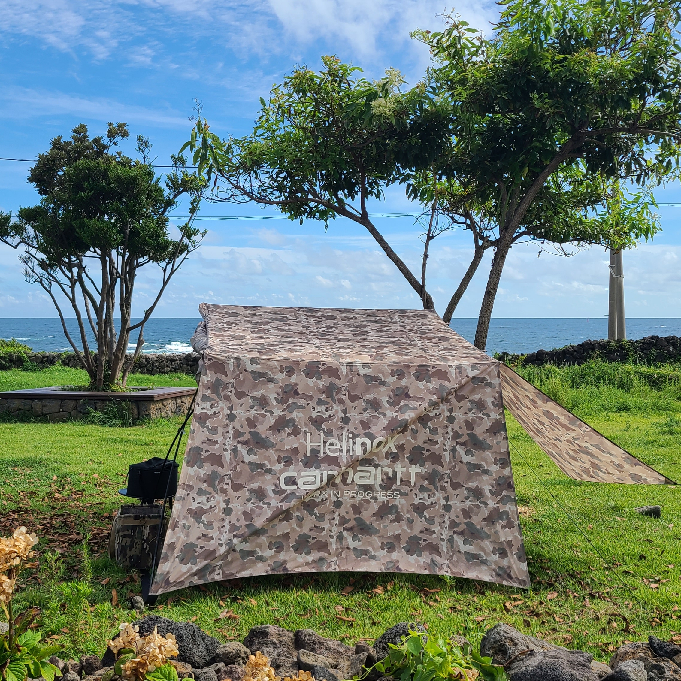 Helinox x Carhartt WIP Royal Box Shade Camo Tide 착용 스타일 - 1