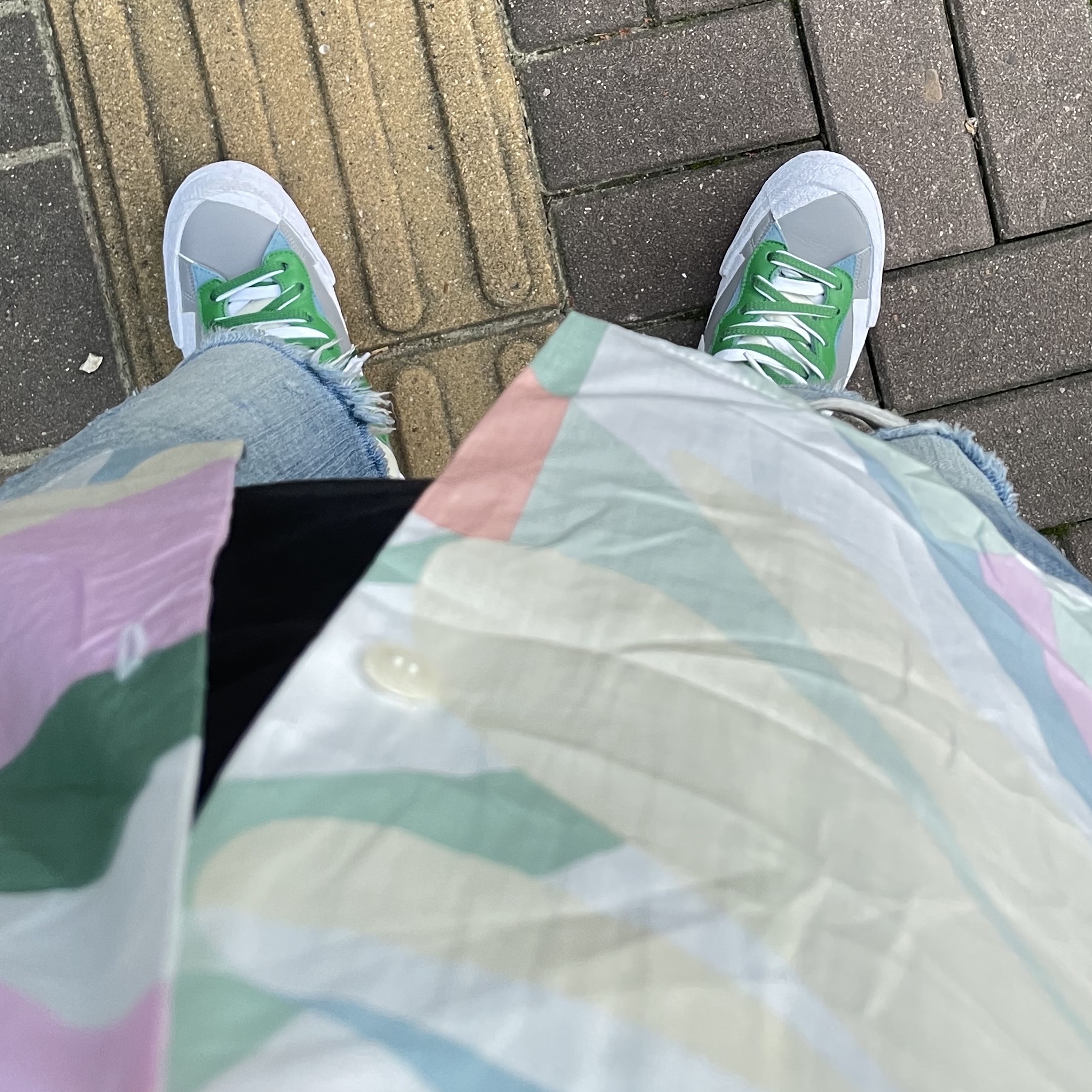 Nike x Sacai Blazer Low Classic Green 착용 스타일