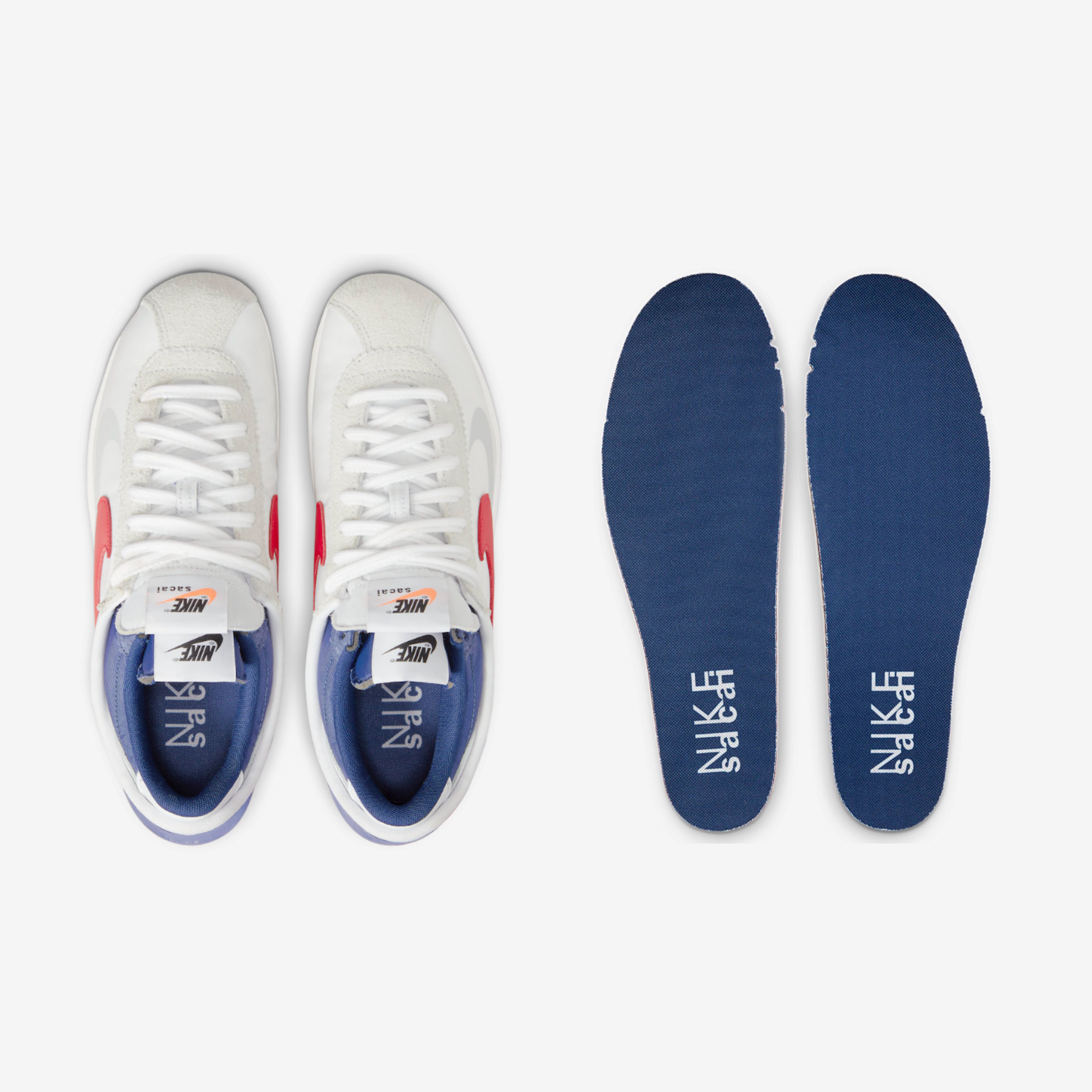 Nike x Sacai Zoom Cortez SP White and University Red 착용 스타일 - 4