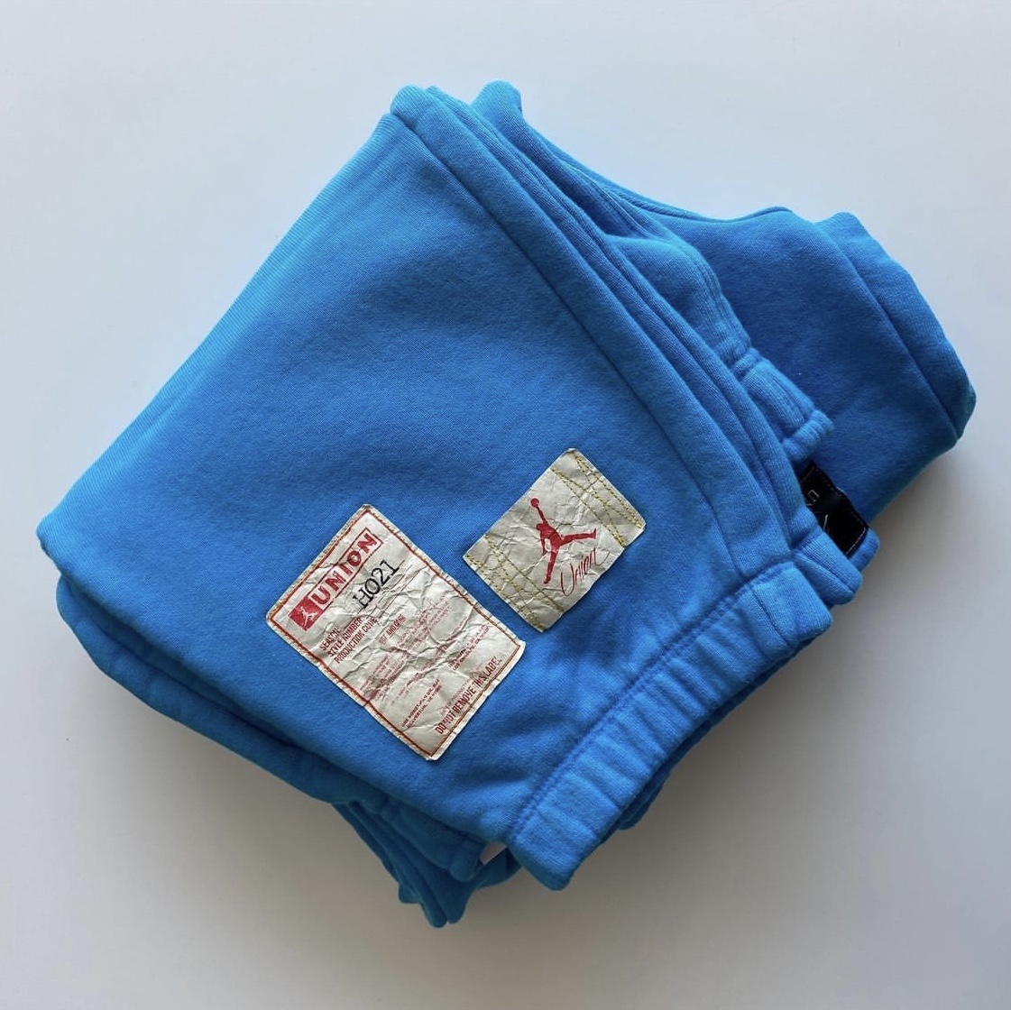 Jordan x Union Fleece Pants Equater Blue - Asia 착용 스타일