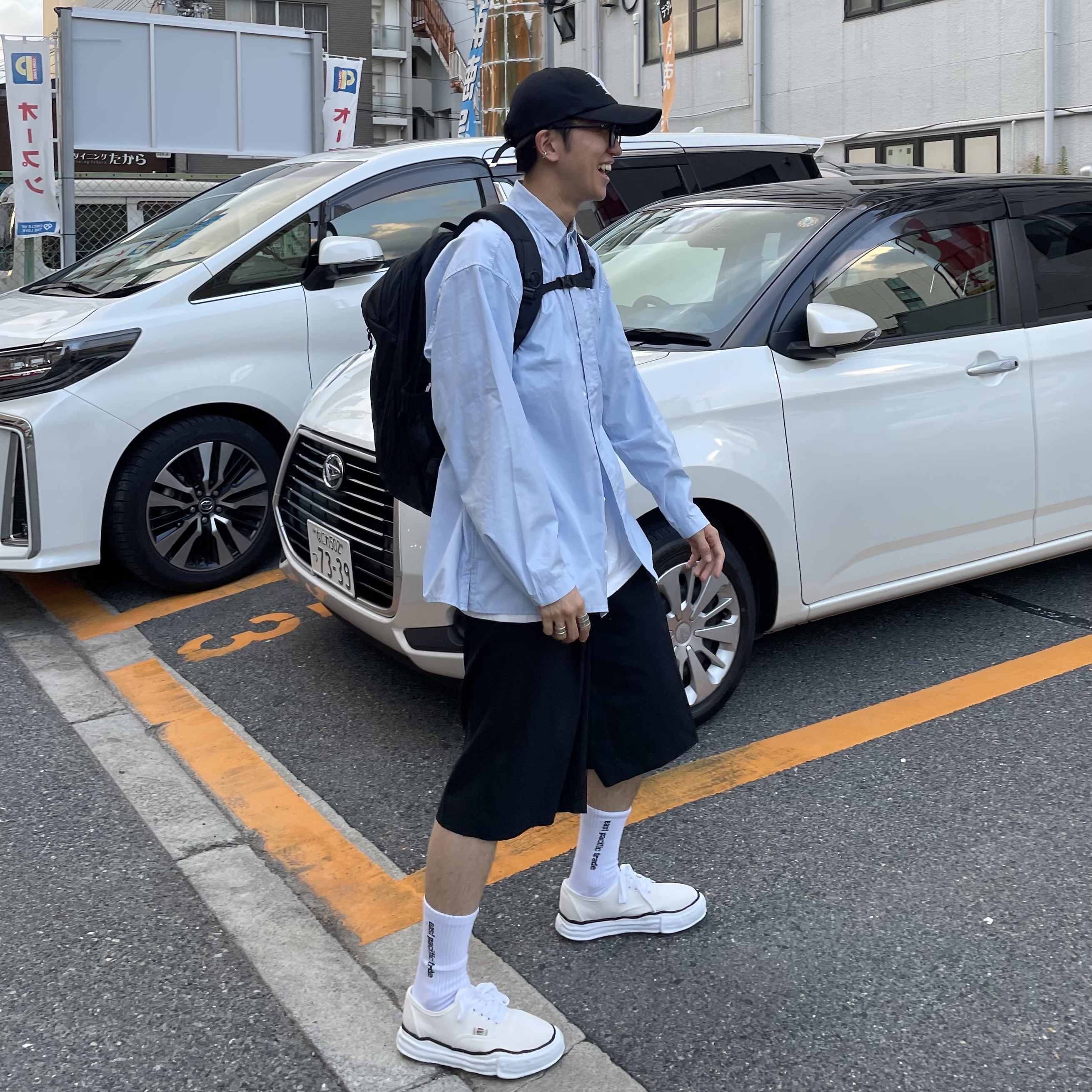 Maison Mihara Yasuhiro Baker OG Sole Canvas Low Cut Sneakers White 착용 스타일 - 5