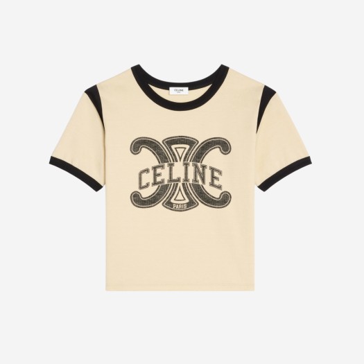 (W) 셀린느 코튼 저지 트리옴페 티셔츠 버터 블랙