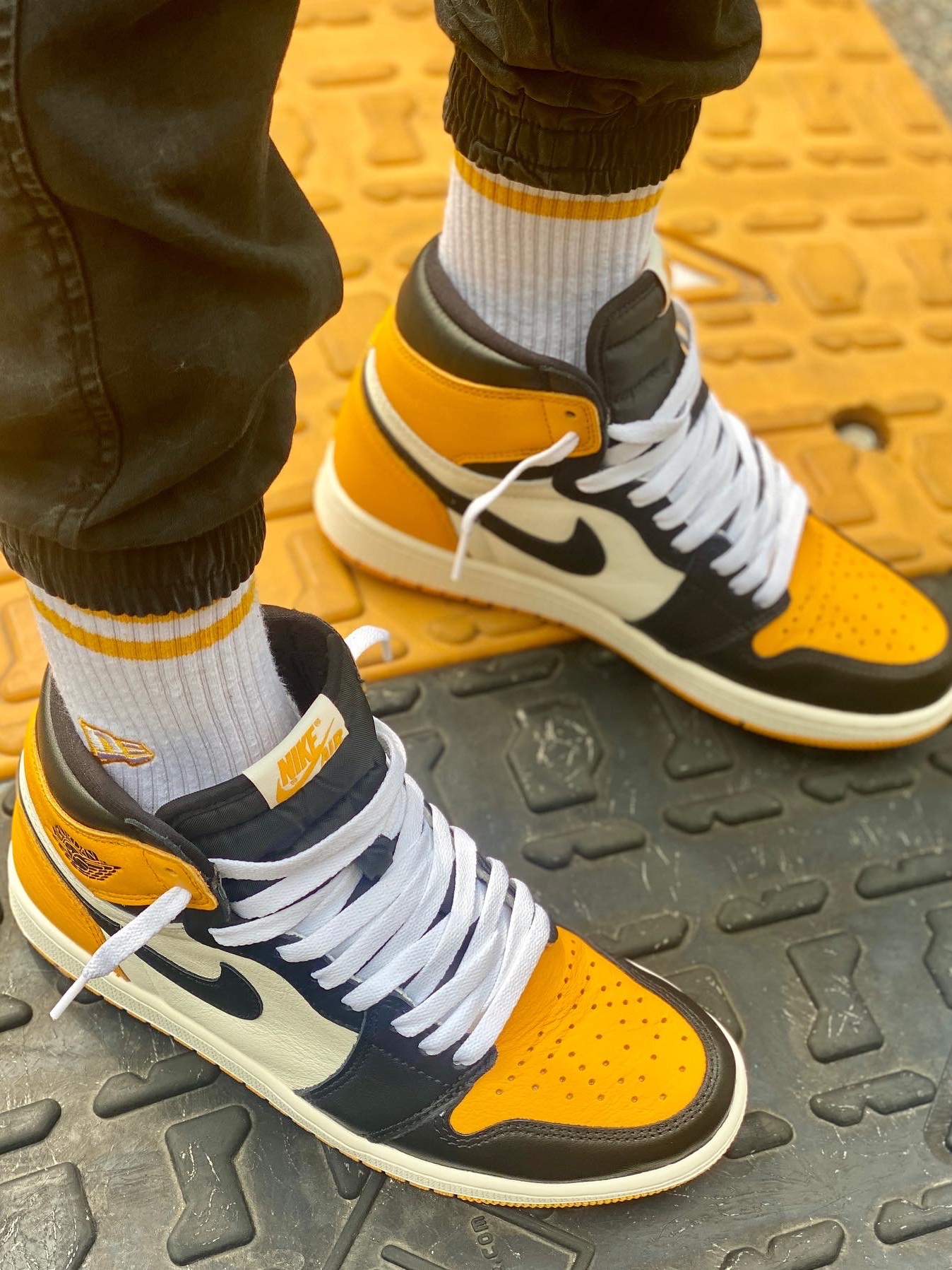 Jordan 1 Retro High OG Taxi, (GS) Jordan 1 Retro High OG Taxi 착용 스타일 - 4