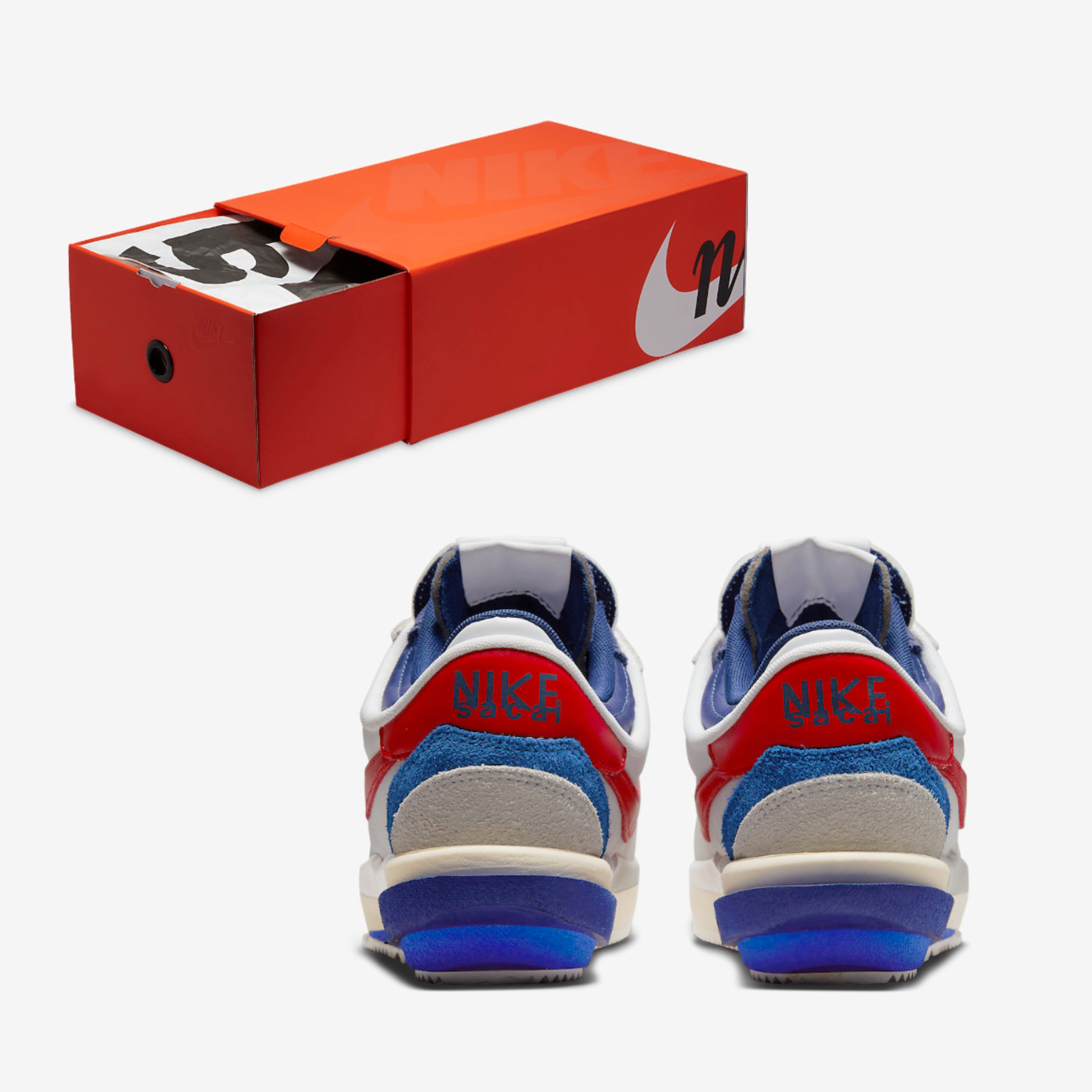 Nike x Sacai Zoom Cortez SP White and University Red 착용 스타일 - 5