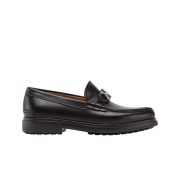 Ferragamo Chunky Moccasin with Gancini Ornament Black - D